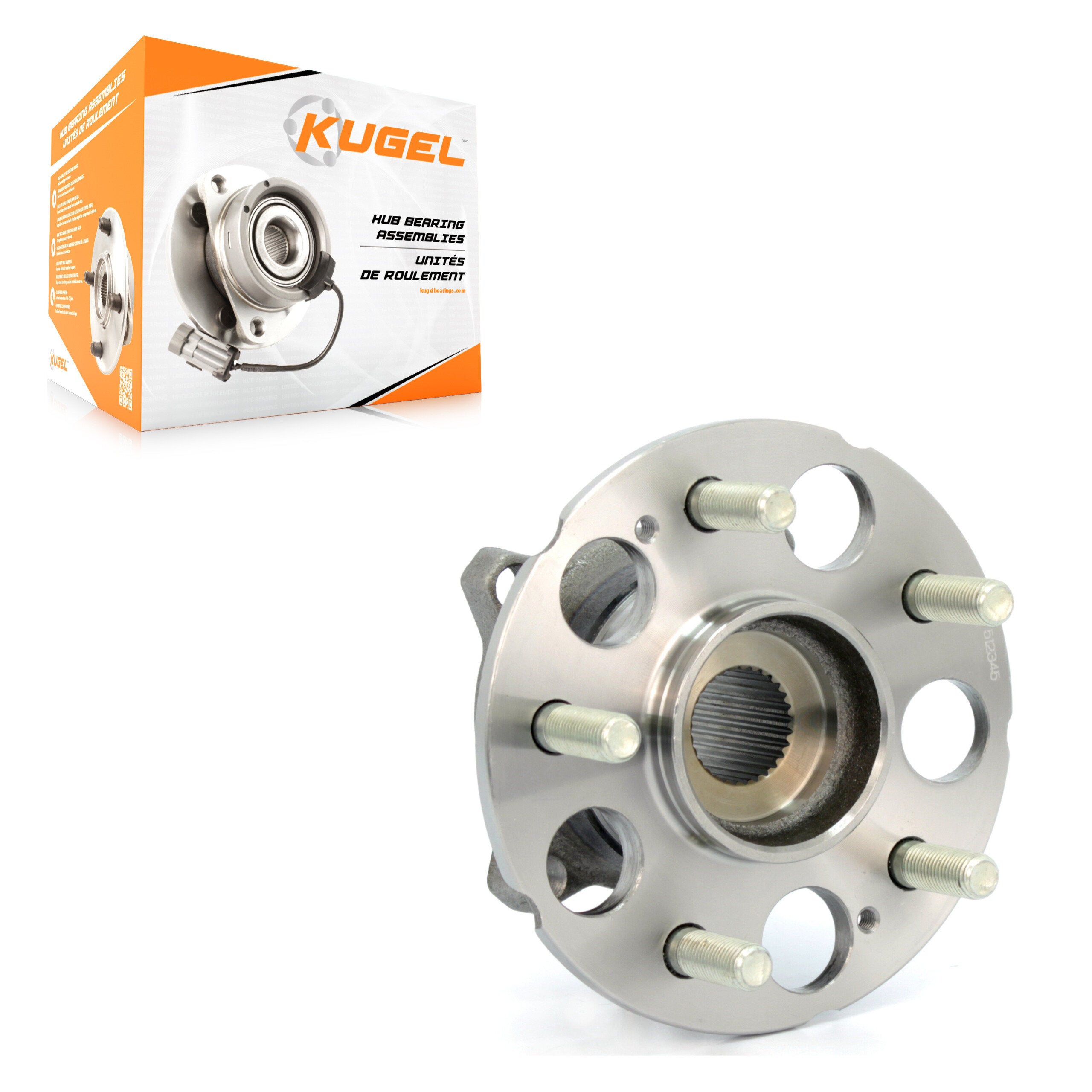 Kugel 70-512345 Wheel Bearing and Hub Assembly for 2007-2018 Acura RDX, Honda CR-V - Rear