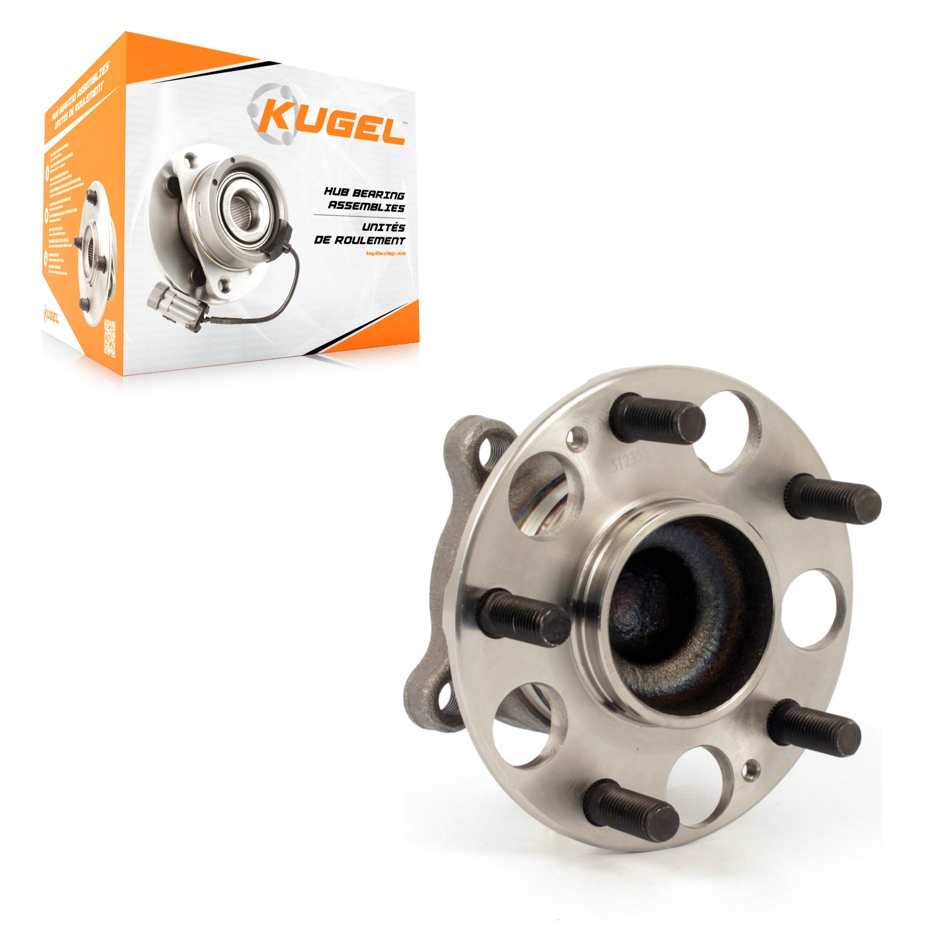 Kugel 70-512353 Wheel Bearing and Hub Assembly for 2008-2014 Acura TSX, Honda Accord - Rear