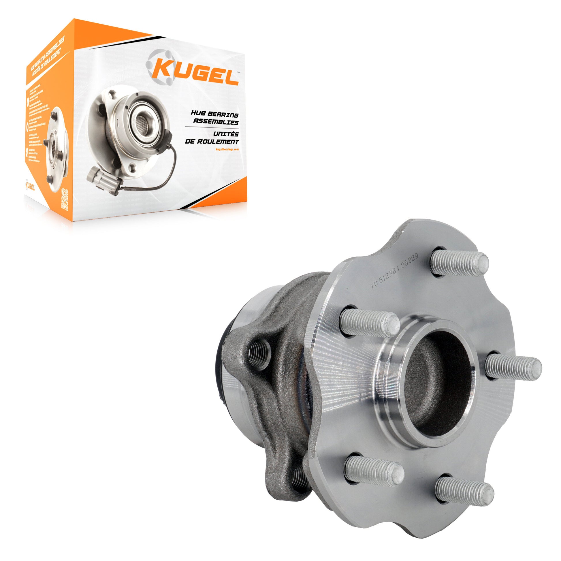 Kugel 70-512364 Wheel Bearing and Hub Assembly for 2010-2024 Lexus RX350L, Toyota Highlander, Lexus RX350 - Rear