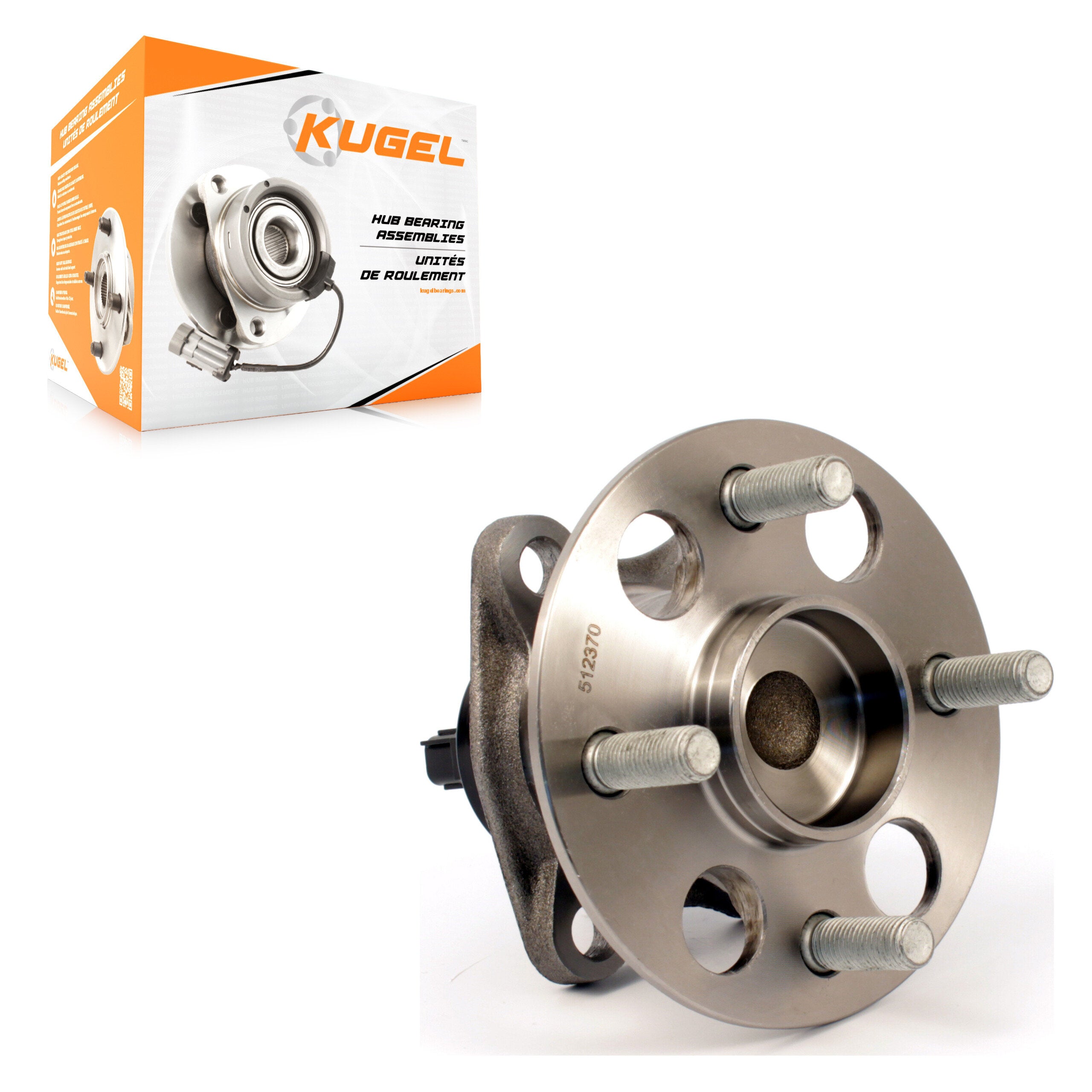 Kugel 70-512370 Wheel Bearing and Hub Assembly for 2006-2019 Scion iQ, Toyota Prius C, Toyota Yaris - Rear