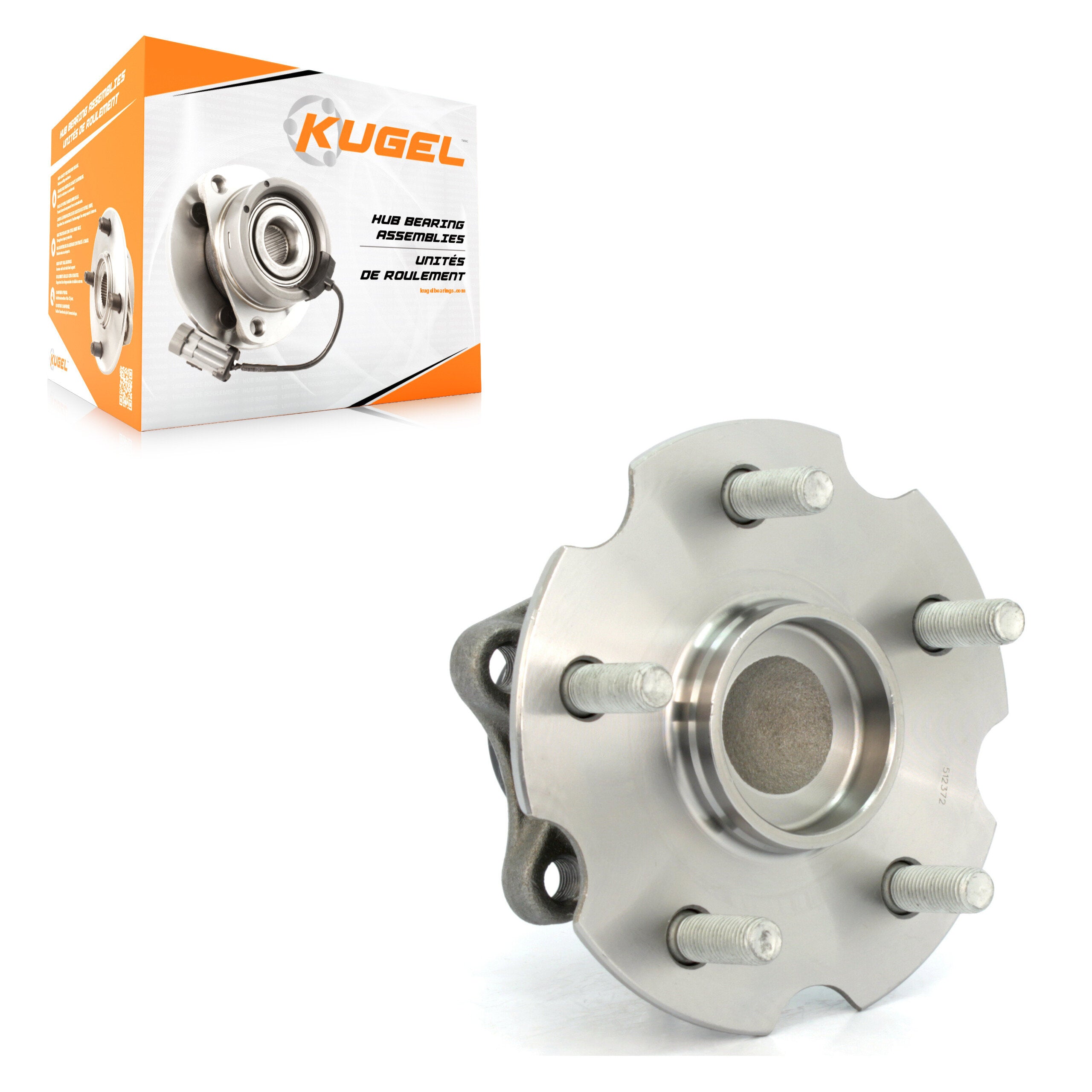 Kugel 70-512372 Wheel Bearing and Hub Assembly for 2006-2021 Toyota RAV4, Lexus NX300, Toyota Corolla iM - Rear