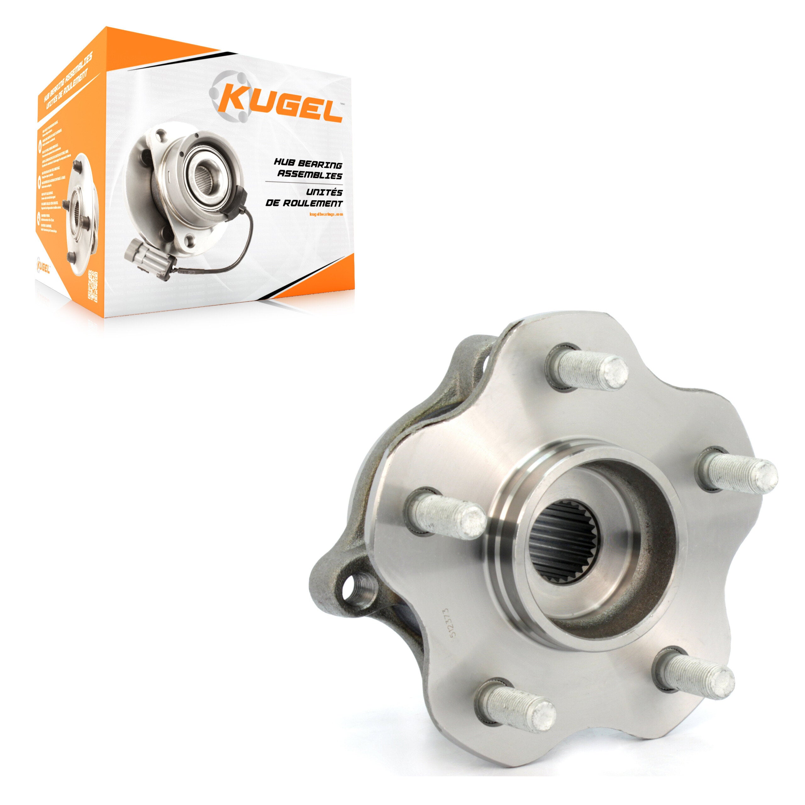 Kugel 70-512373 Wheel Bearing and Hub Assembly for 2008-2020 Nissan Juke, Nissan Rogue - Rear