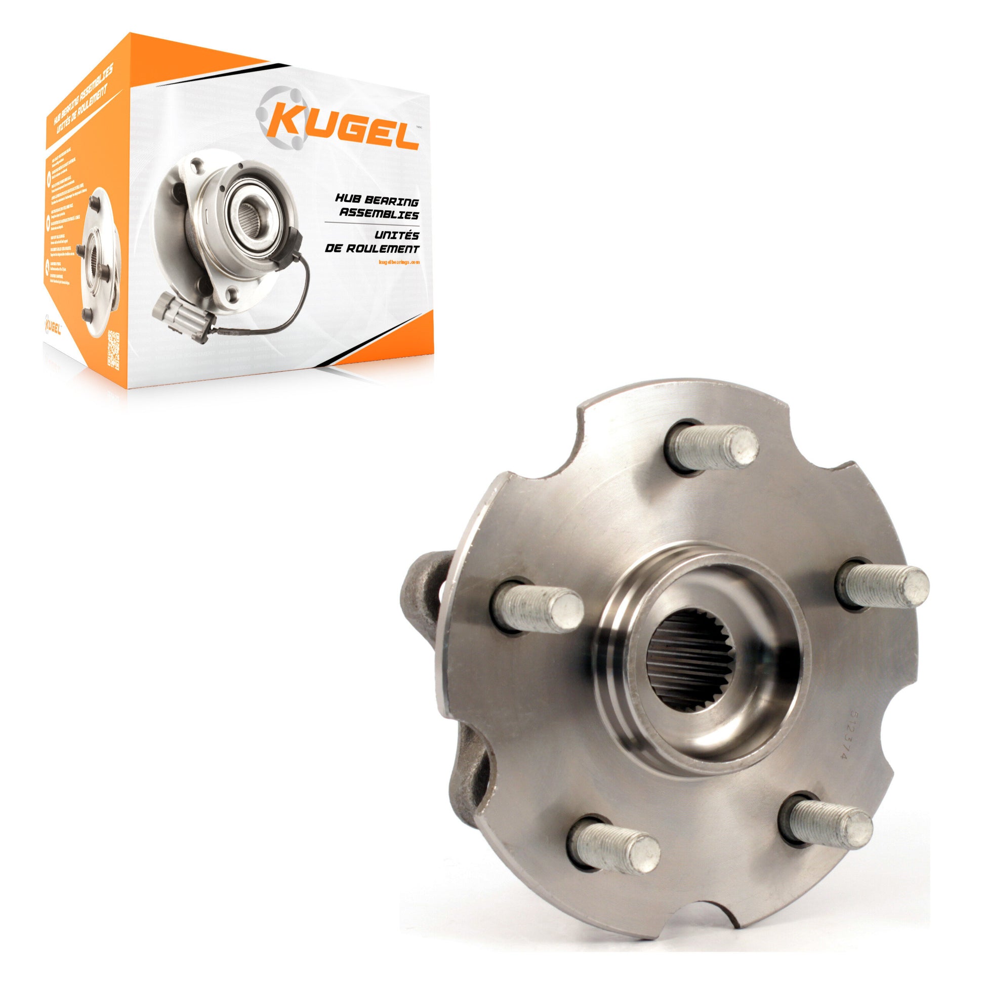 Kugel 70-512374 Wheel Bearing and Hub Assembly for 2006-2021 Lexus NX300h, Lexus NX300, Lexus NX200t - Rear