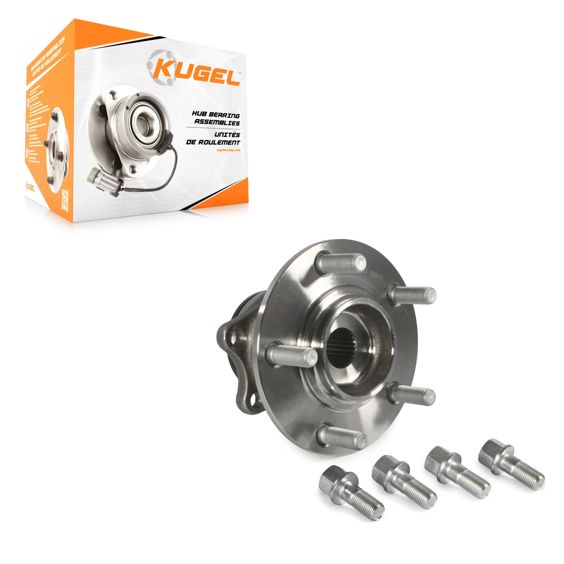 Kugel 70-512381 Wheel Bearing and Hub Assembly for 2007-2017 Mitsubishi Lancer, Mitsubishi RVR, Mitsubishi Outlander - Rear