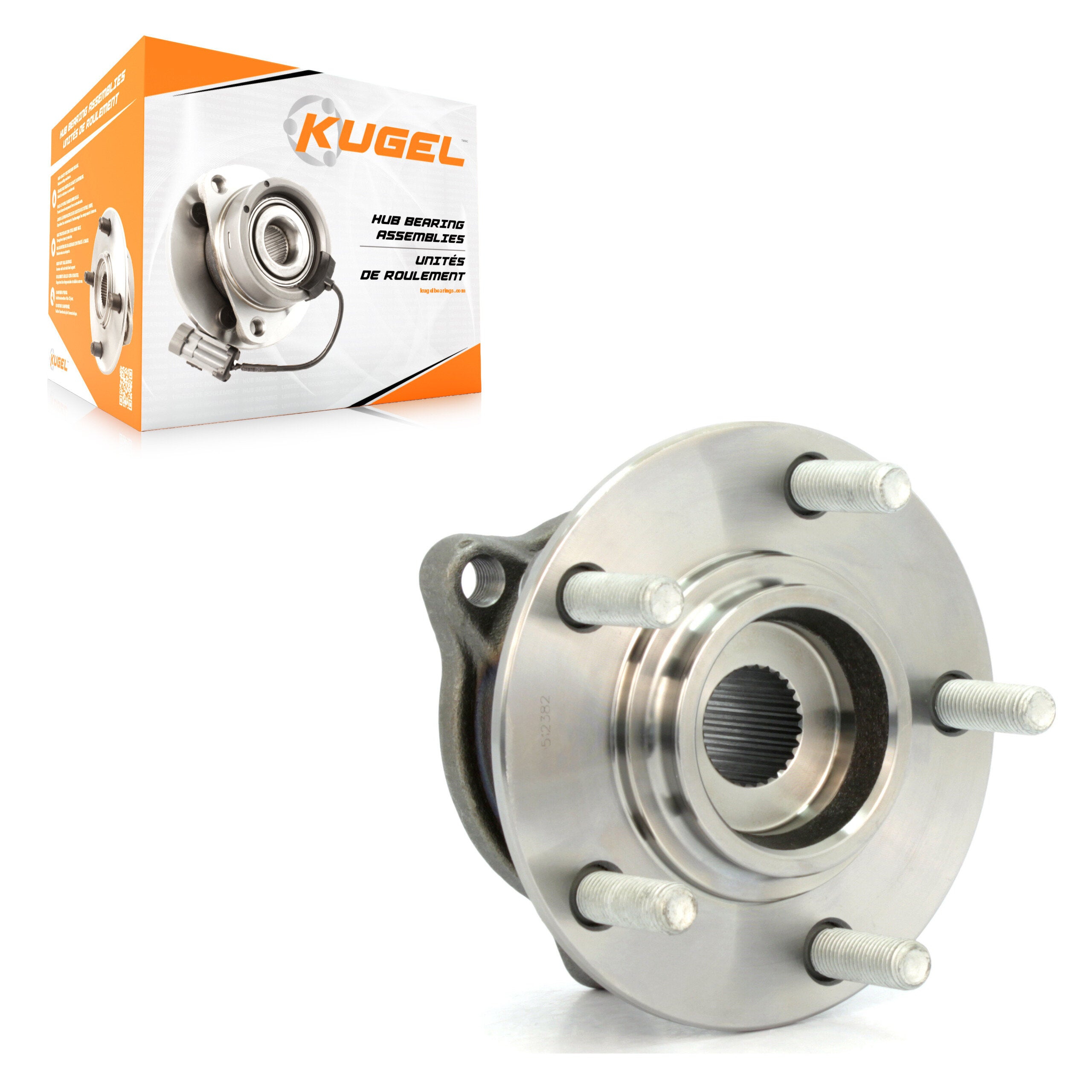 Kugel 70-512382 Wheel Bearing and Hub Assembly for 2007-2015 Mitsubishi Lancer, Mitsubishi Outlander Sport, Mitsubishi Outlander - Rear