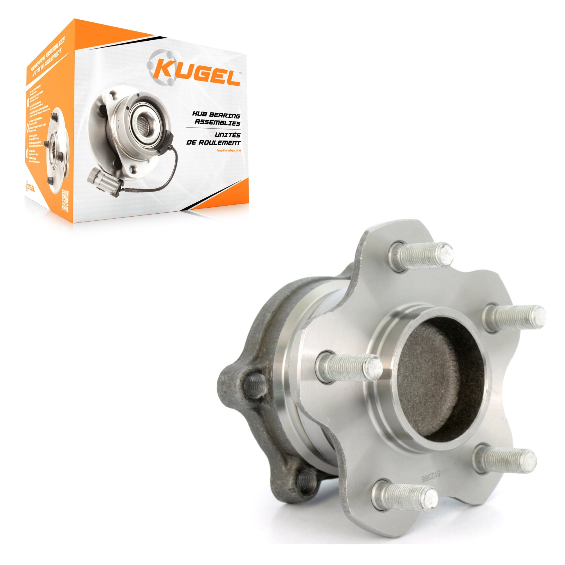 Kugel 70-512388 Wheel Bearing and Hub Assembly for 2007-2024 Nissan Maxima, INFINITI QX60, INFINITI JX35 - Rear