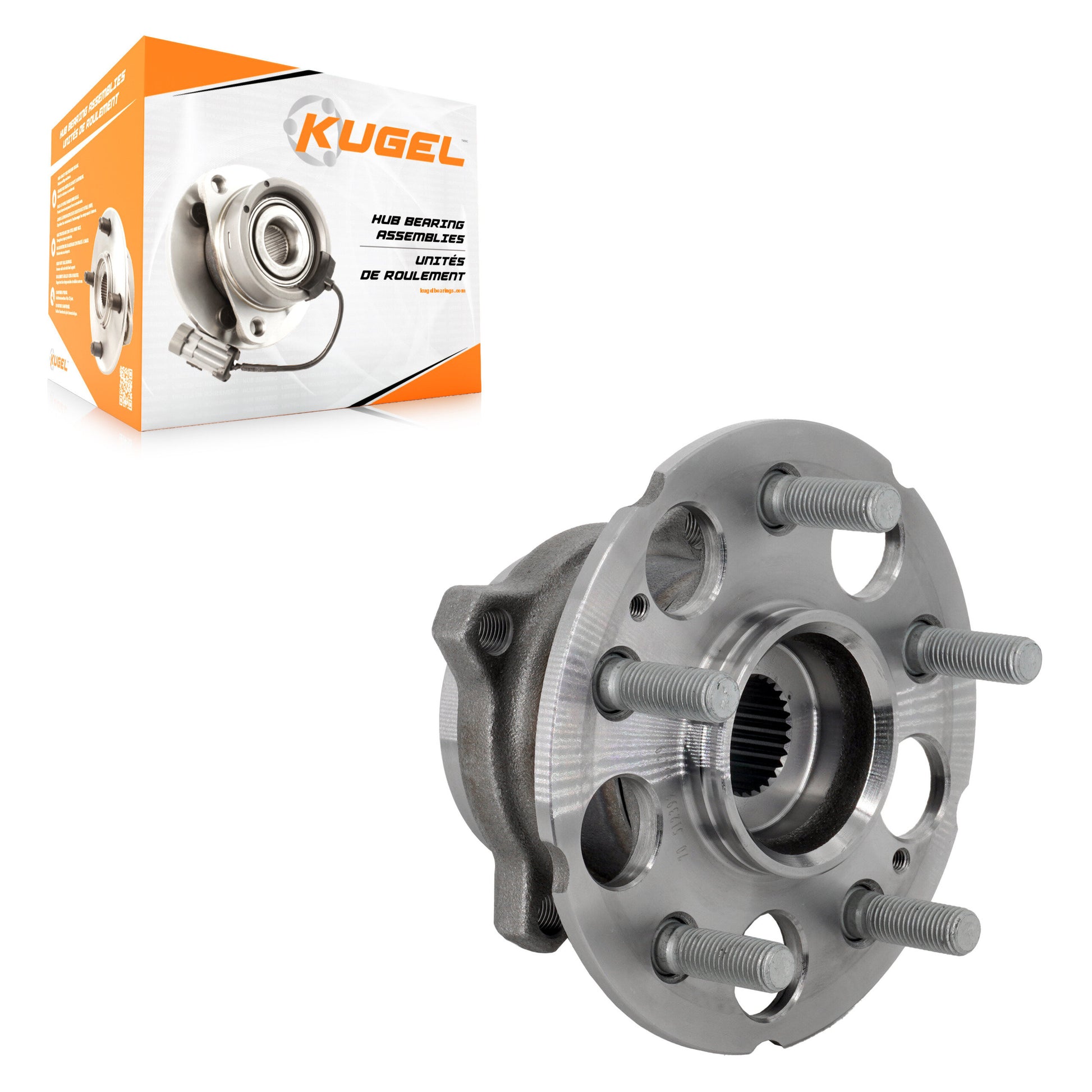Kugel 70-512392 Wheel Bearing and Hub Assembly for 2010-2015 Honda Crosstour, Honda Accord Crosstour - Rear