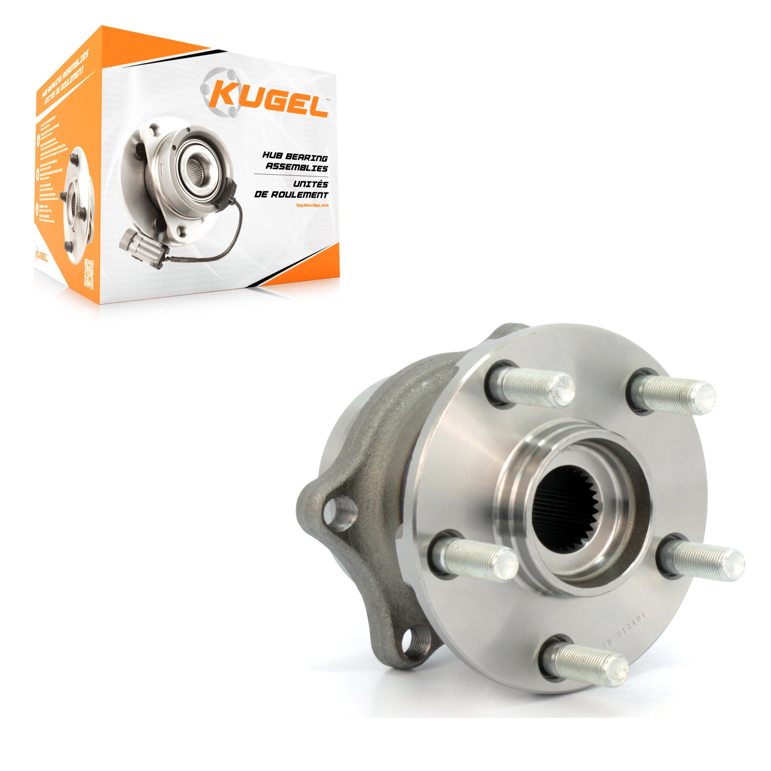 Kugel 70-512401 Wheel Bearing and Hub Assembly for 2008-2023 Subaru BRZ, Toyota GR86, Subaru Crosstrek - Rear