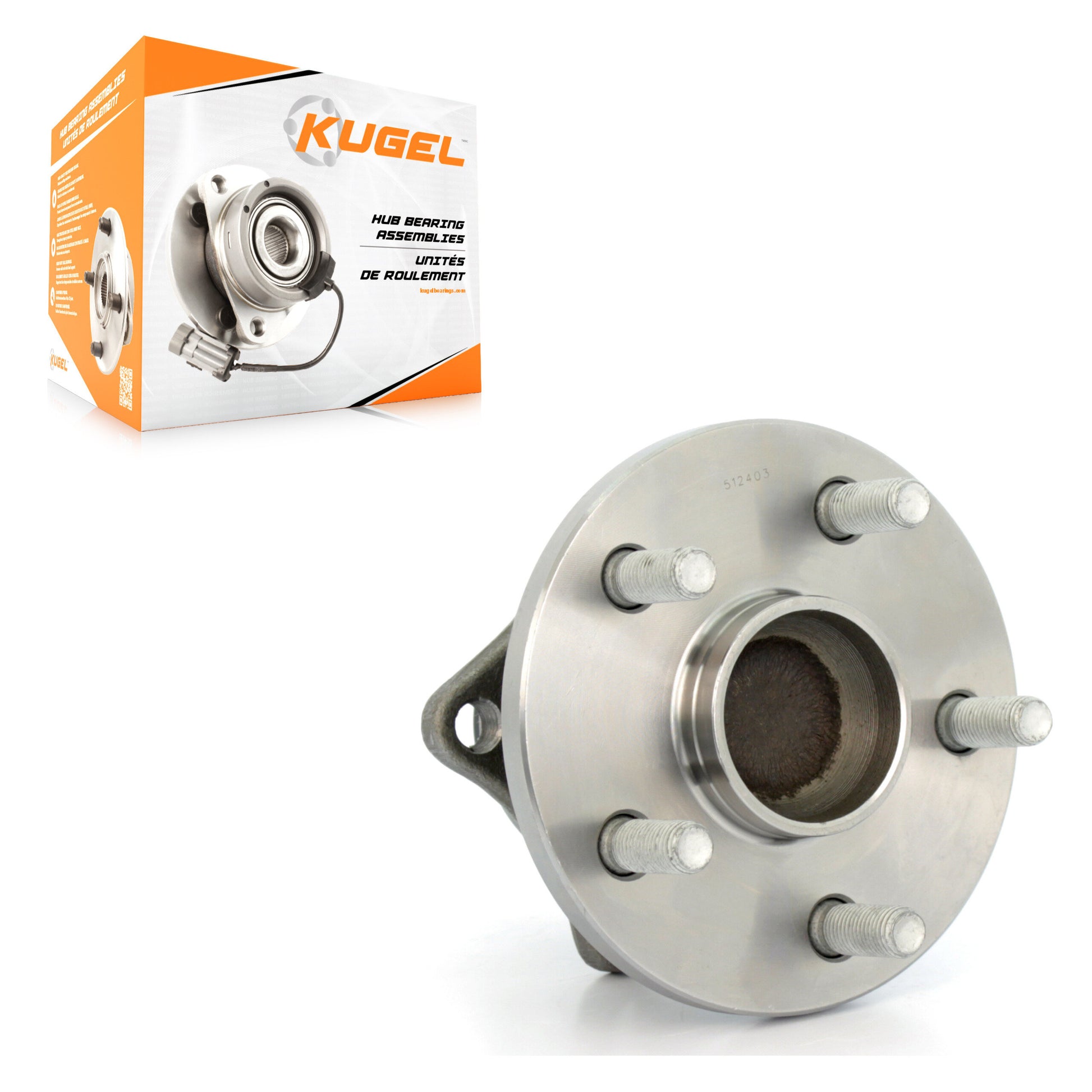 Kugel 70-512403 Wheel Bearing and Hub Assembly for 2009-2019 Toyota Corolla, Toyota Matrix, Pontiac Vibe - Rear
