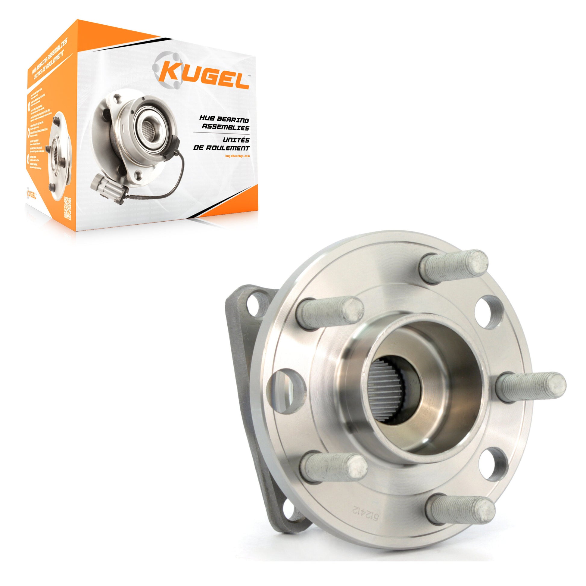 Kugel 70-512412 Wheel Bearing and Hub Assembly for 2005-2010 Volvo S40, Volvo V50 - Rear