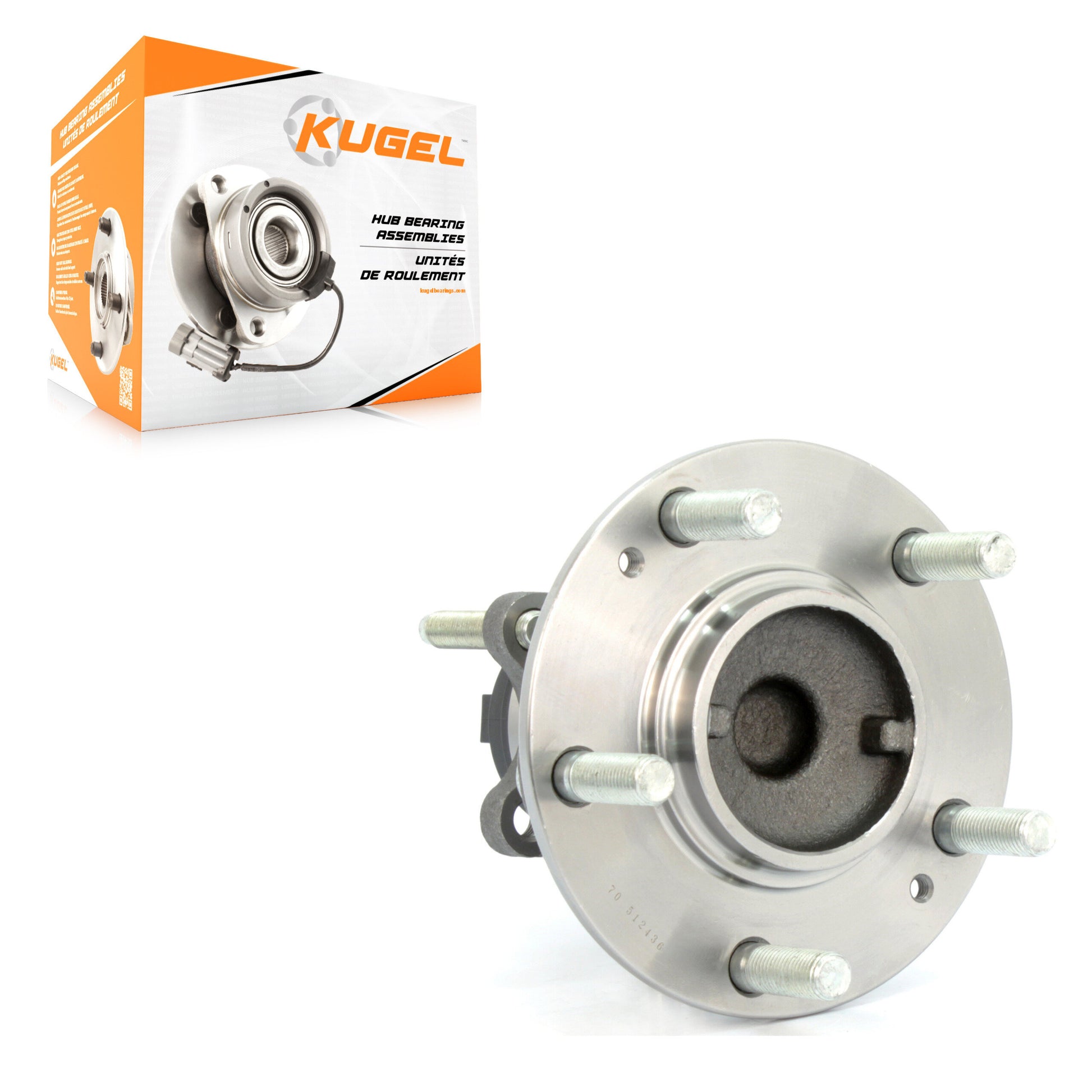 Kugel 70-512436 Wheel Bearing and Hub Assembly for 2010-2013 Kia Forte5, Kia Forte, Kia Forte Koup - Rear
