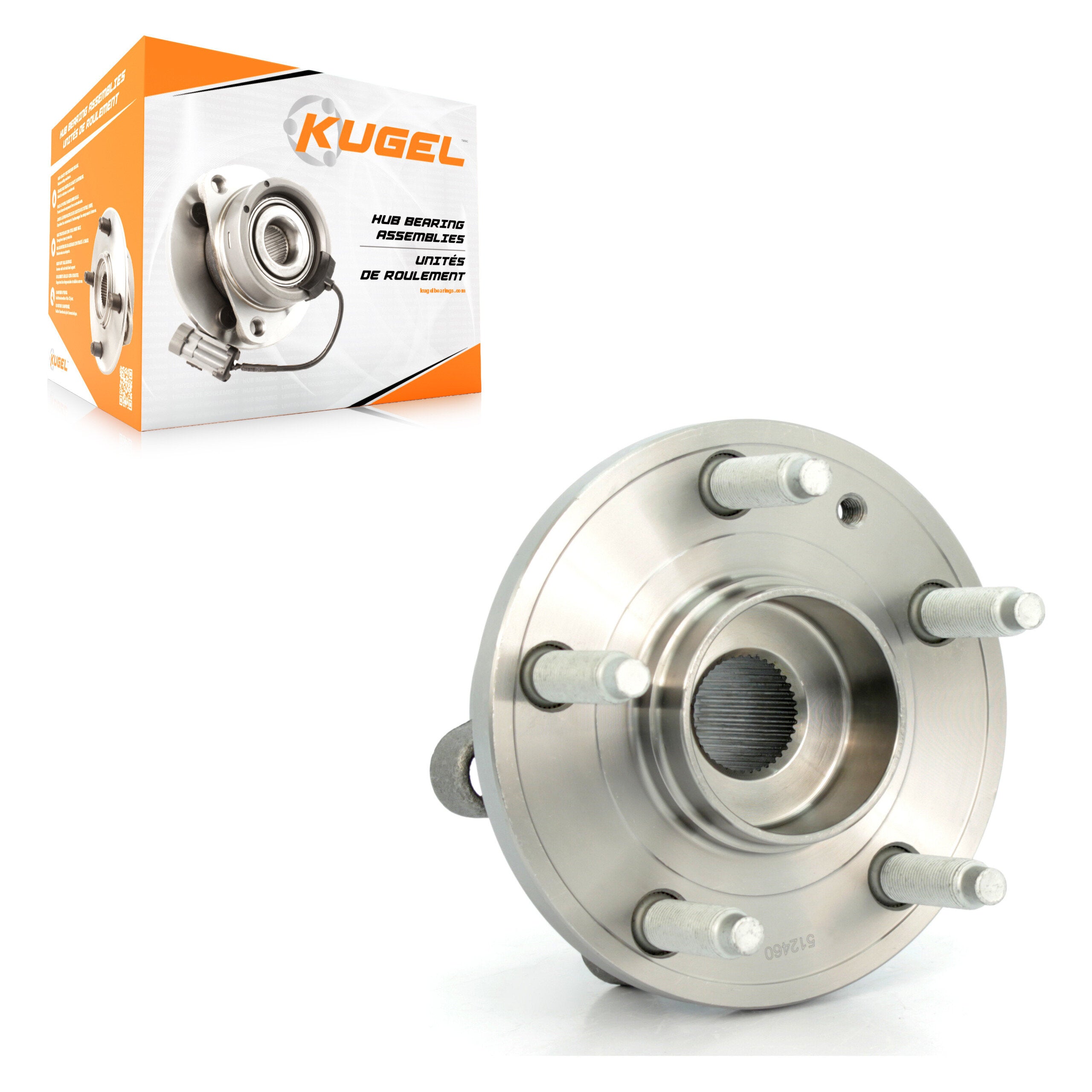 Kugel 70-512460 Wheel Bearing and Hub Assembly for 2011-2019 Ford Police Interceptor Utility, Ford Explorer - Front, Rear