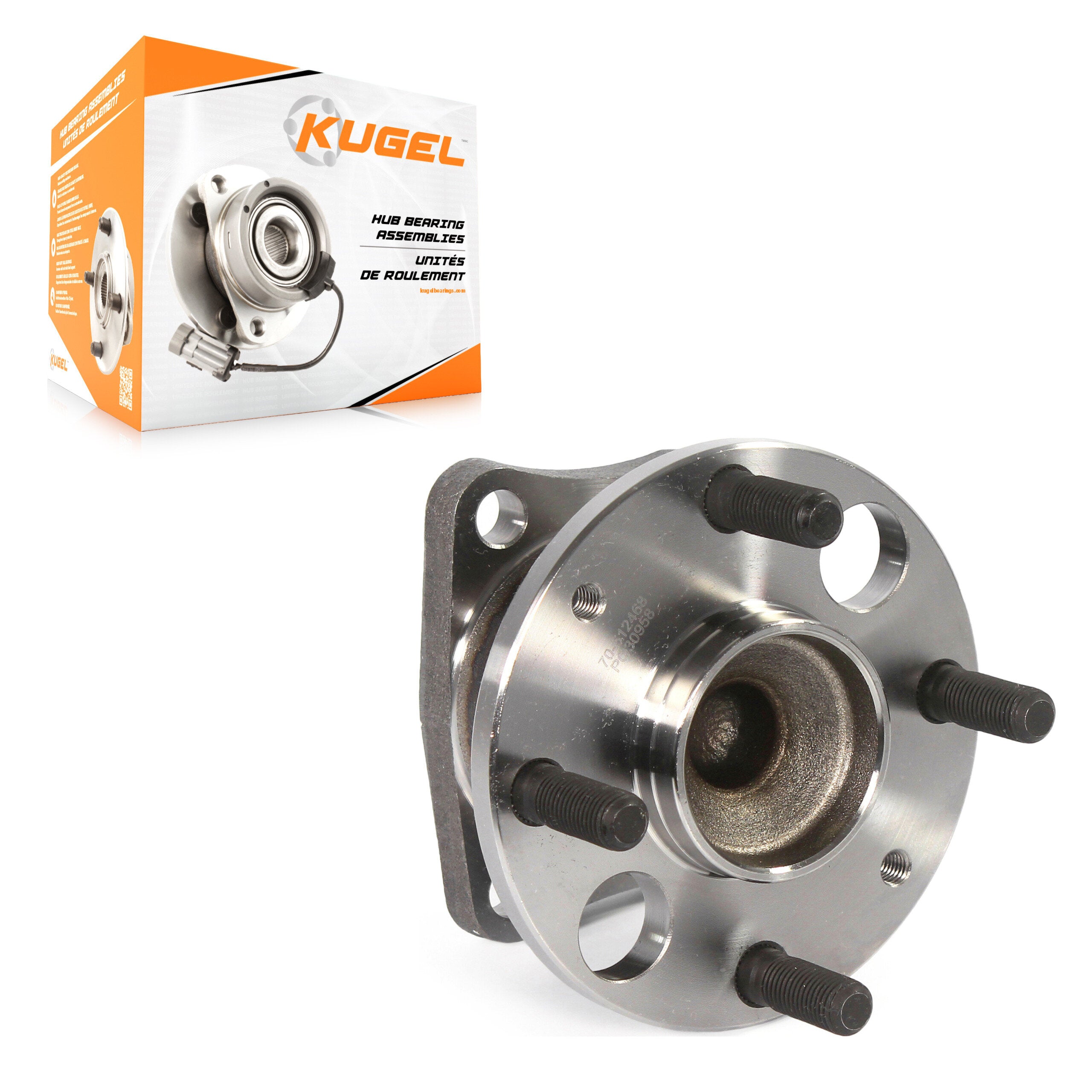 Kugel 70-512468 Wheel Bearing and Hub Assembly for 2011-2014 Mazda 2 - Rear