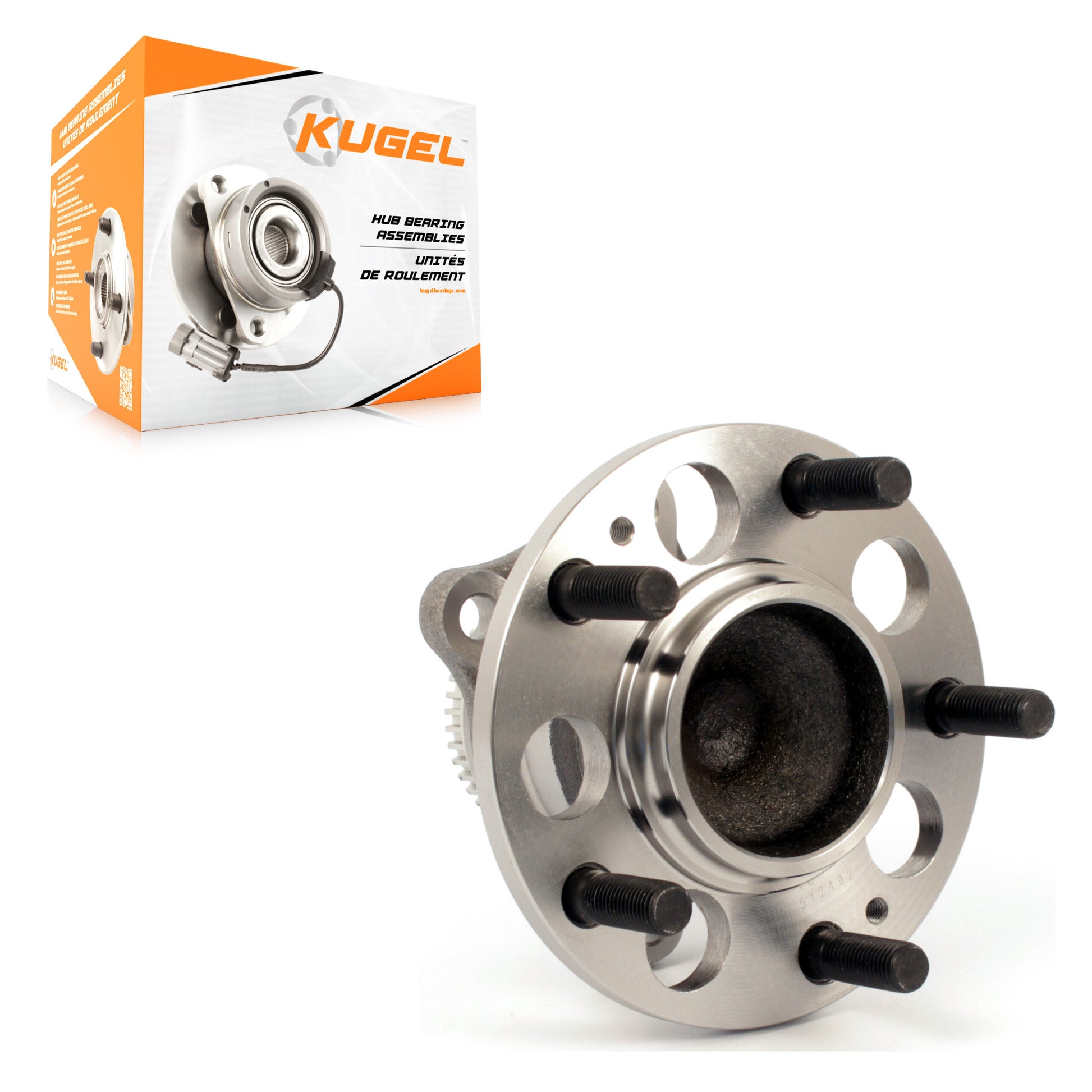 Kugel 70-512492 Wheel Bearing and Hub Assembly for 2011-2018 Kia Forte, Kia Forte Koup, Kia Forte5 - Rear