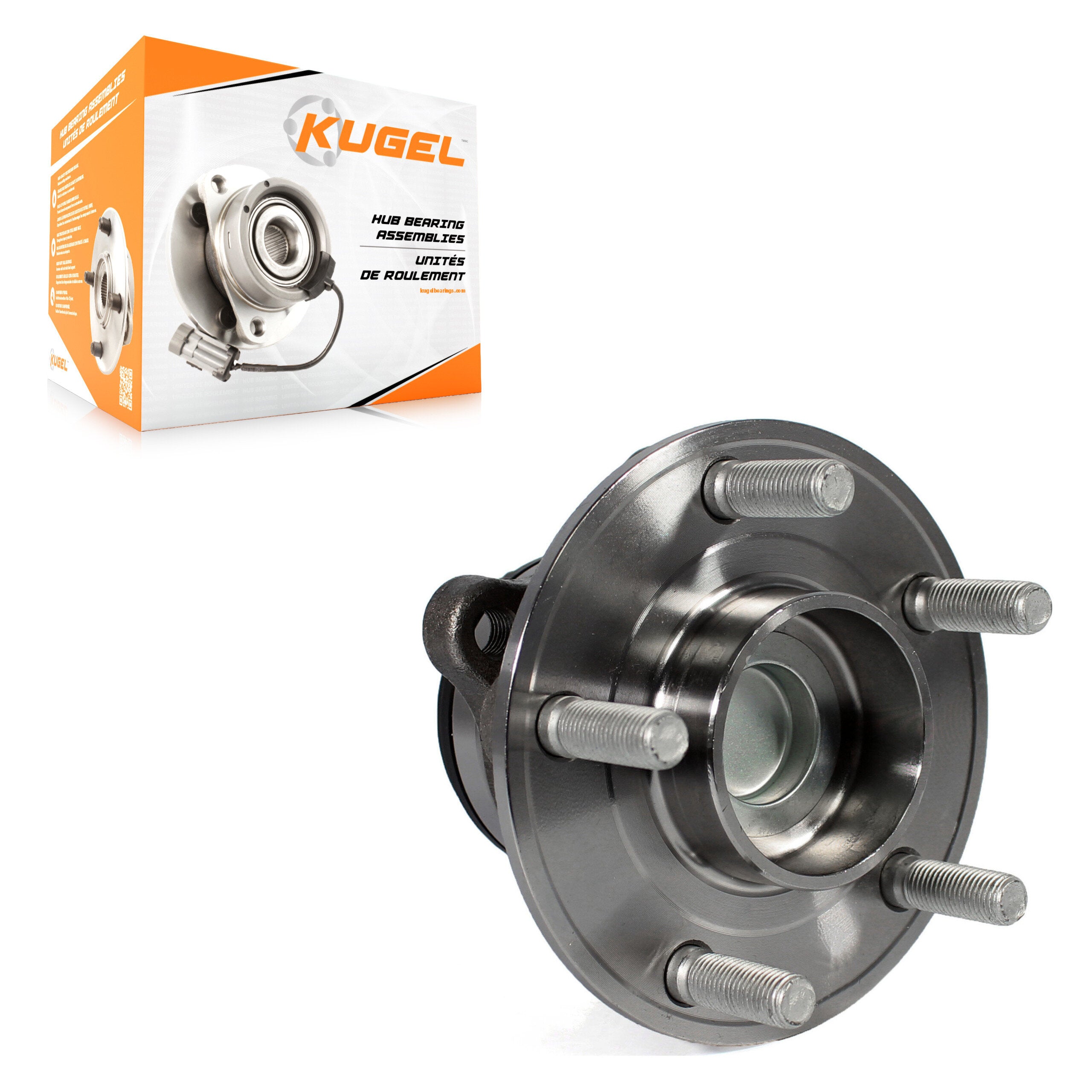 Kugel 70-512497 Wheel Bearing and Hub Assembly for 2013-2020 Ford Police Responder Hybrid, Ford SSV Plug-In Hybrid, Ford Fusion - Rear