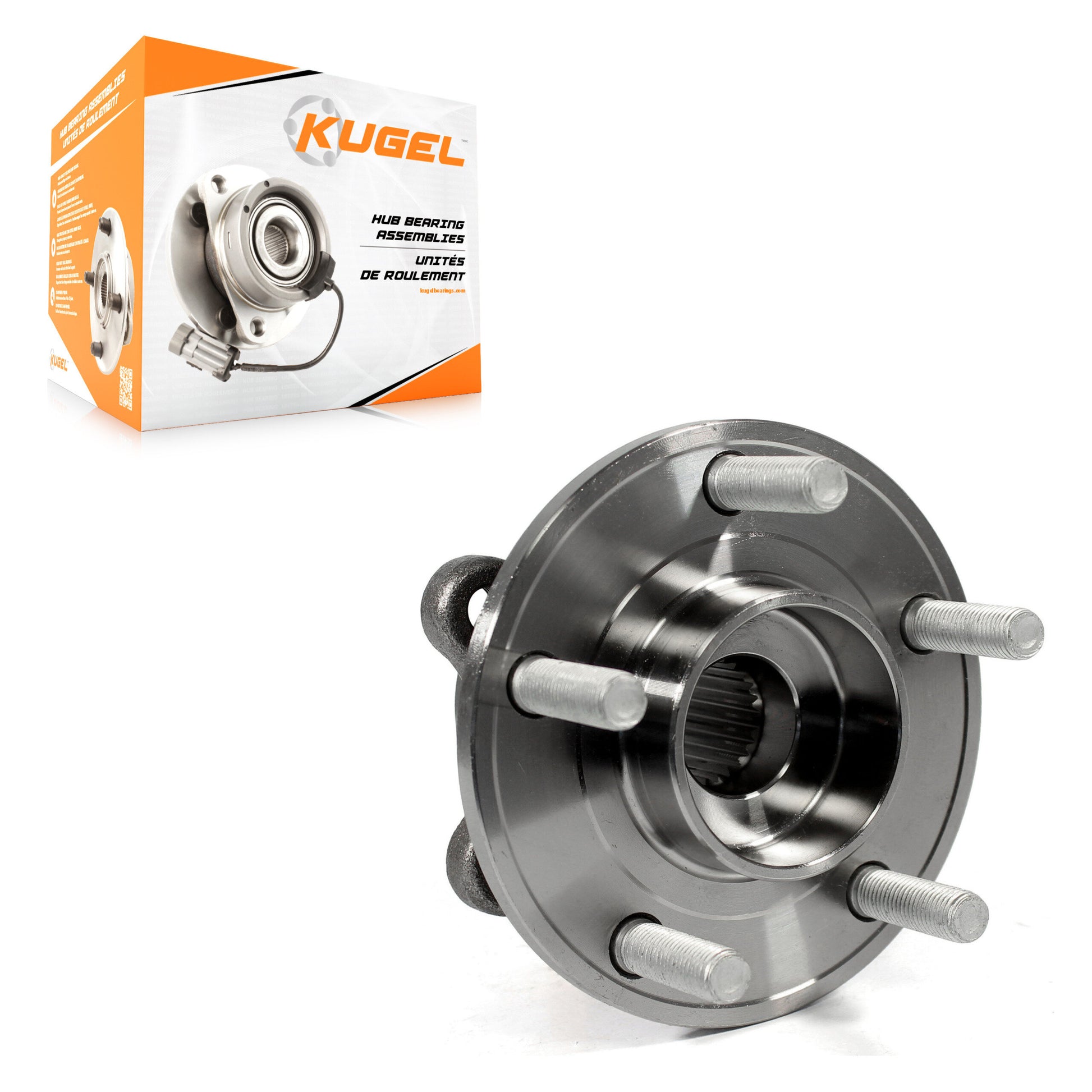 Kugel 70-512498 Wheel Bearing and Hub Assembly for 2013-2020 Ford Fusion, Ford Police Responder Hybrid, Ford SSV Plug-In Hybrid - Front, Rear