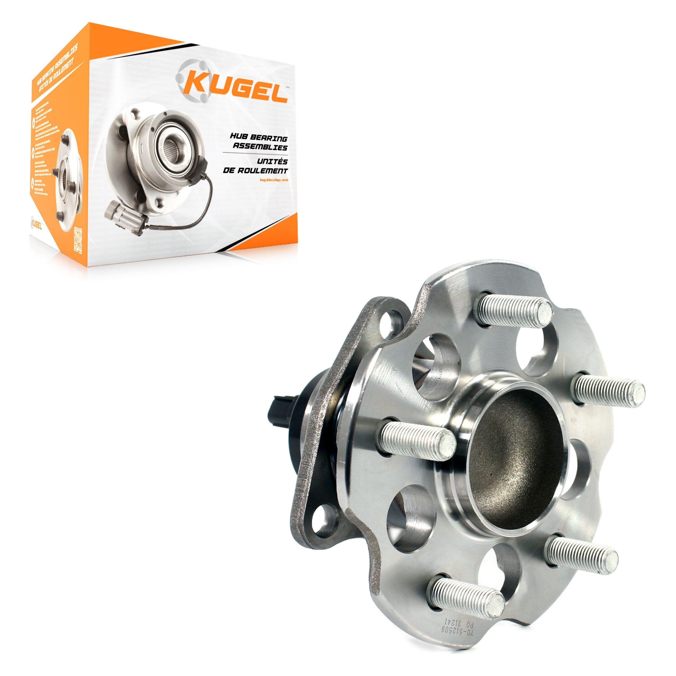 Kugel 70-512509 Wheel Bearing and Hub Assembly for 2012-2020 Toyota Mirai, Toyota Prius V - Rear