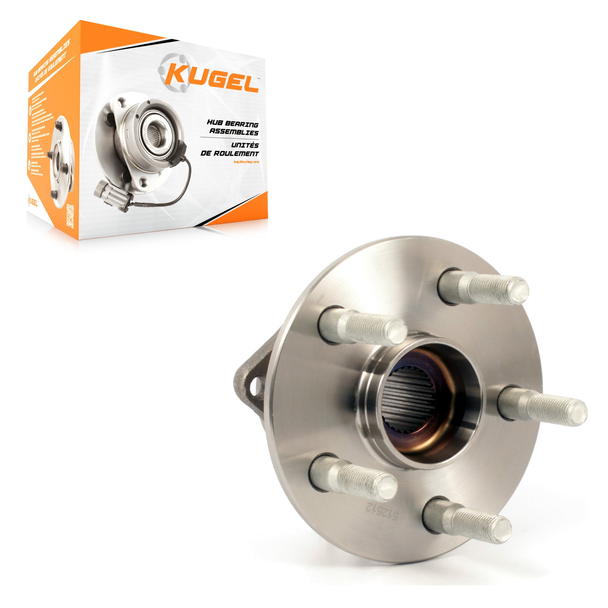 Kugel 70-512512 Wheel Bearing and Hub Assembly for 2003-2006 Pontiac Vibe, Toyota Matrix - Rear