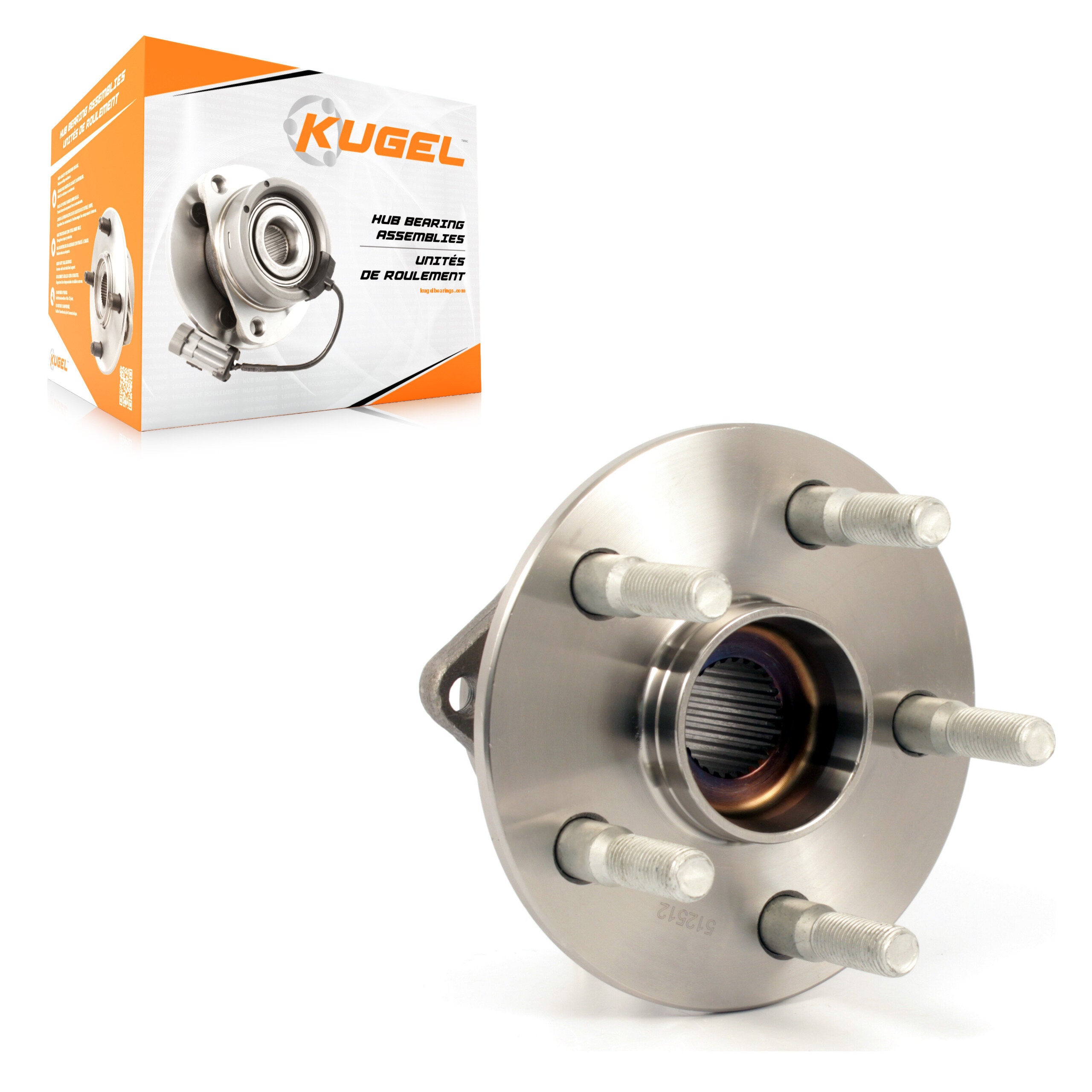 Kugel 70-512512 Wheel Bearing and Hub Assembly for 2003-2006 Pontiac Vibe, Toyota Matrix - Rear