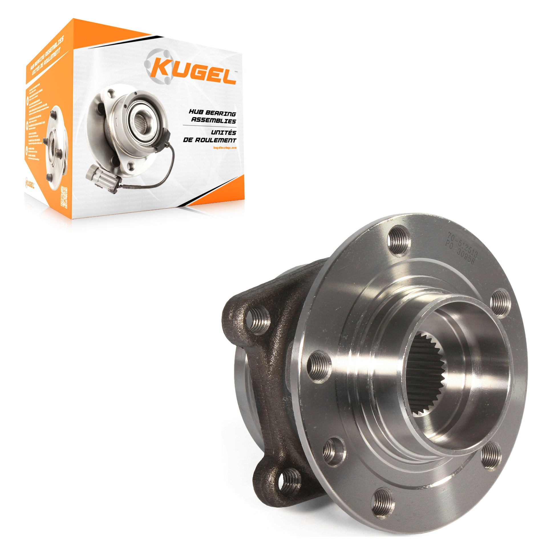 Kugel 70-512513 Wheel Bearing and Hub Assembly for 2014-2023 Jeep Cherokee, Chrysler 200 - Front, Rear