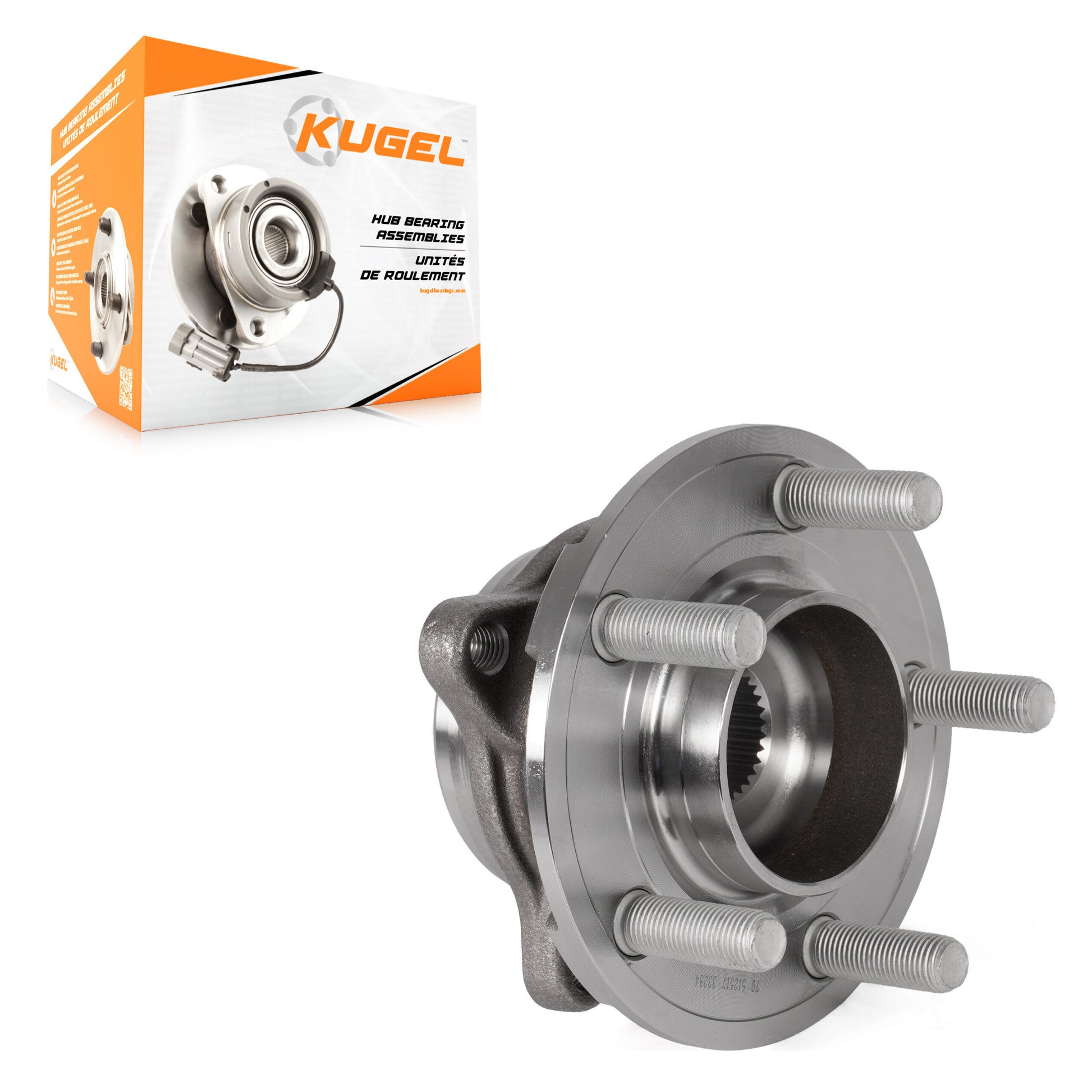 Kugel 70-512517 Wheel Bearing and Hub Assembly for 2015-2024 Ford Mustang, Ford GT - Rear