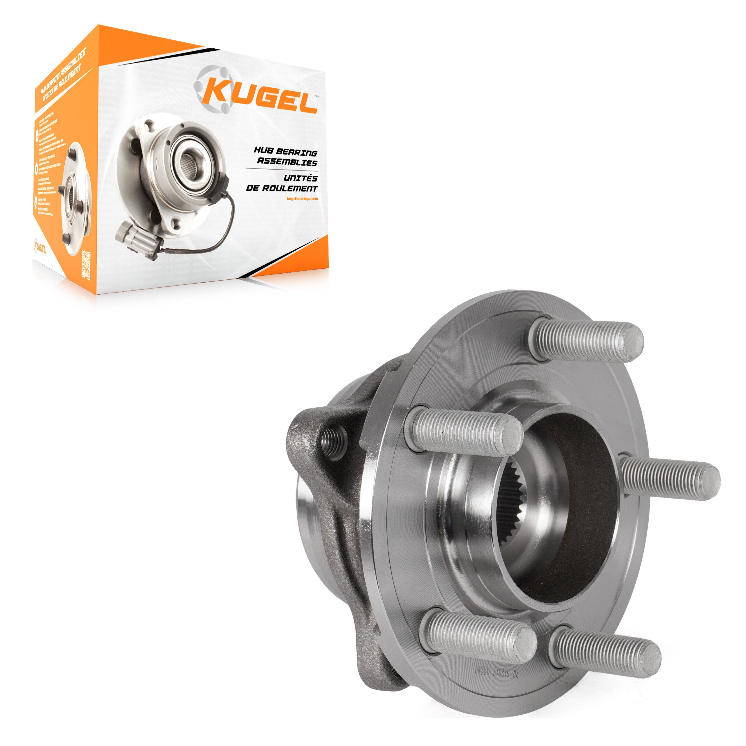 Kugel 70-512517 Wheel Bearing and Hub Assembly for 2015-2024 Ford Mustang, Ford GT - Rear