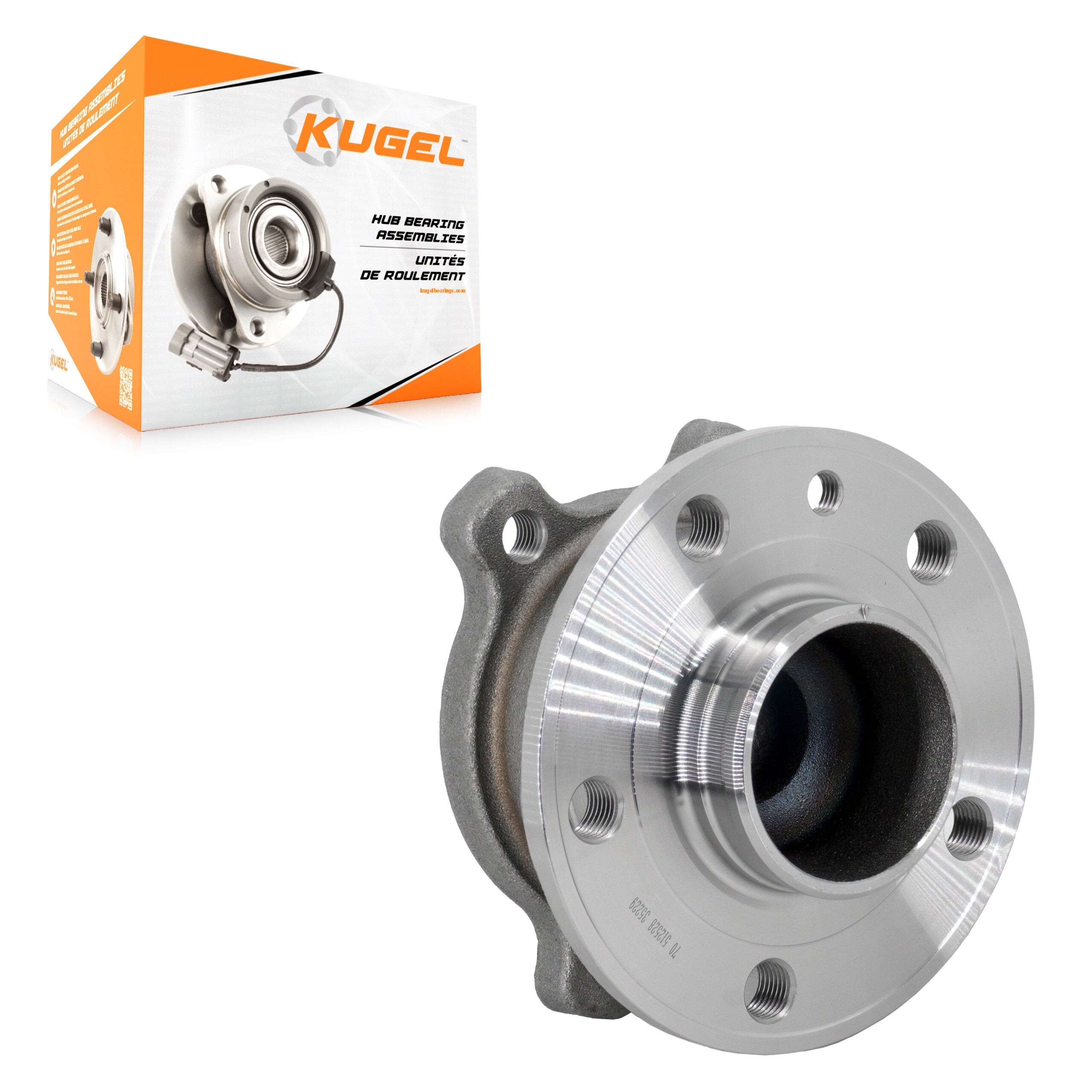 Kugel 70-512528 Wheel Bearing and Hub Assembly for 2007-2018 Volvo S80, Volvo V60, Volvo S60 - Rear