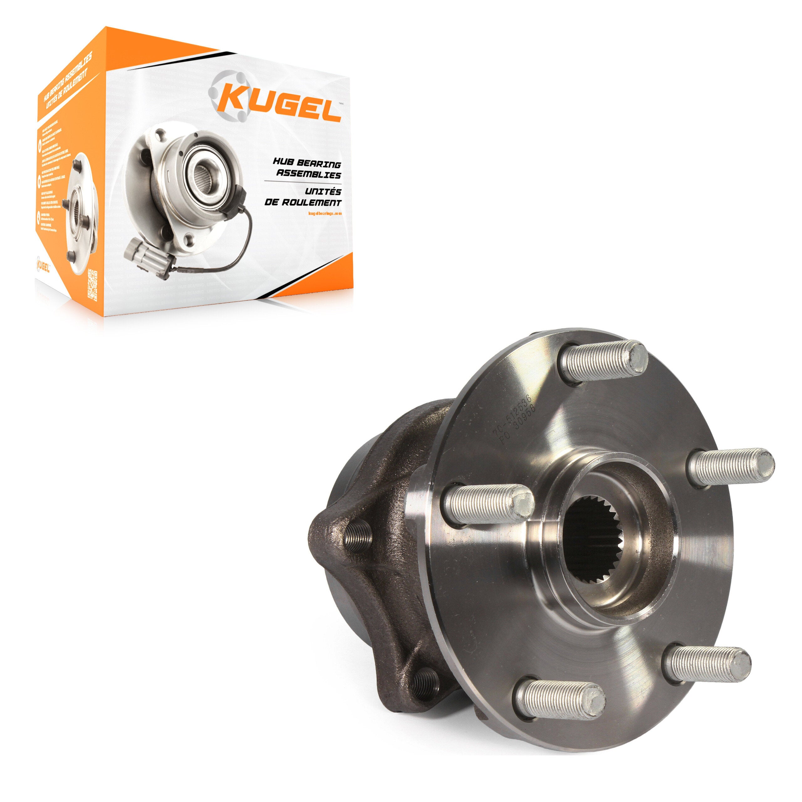 Kugel 70-512536 Wheel Bearing and Hub Assembly for 2015-2023 Subaru Ascent, Subaru Forester, Subaru Legacy - Rear