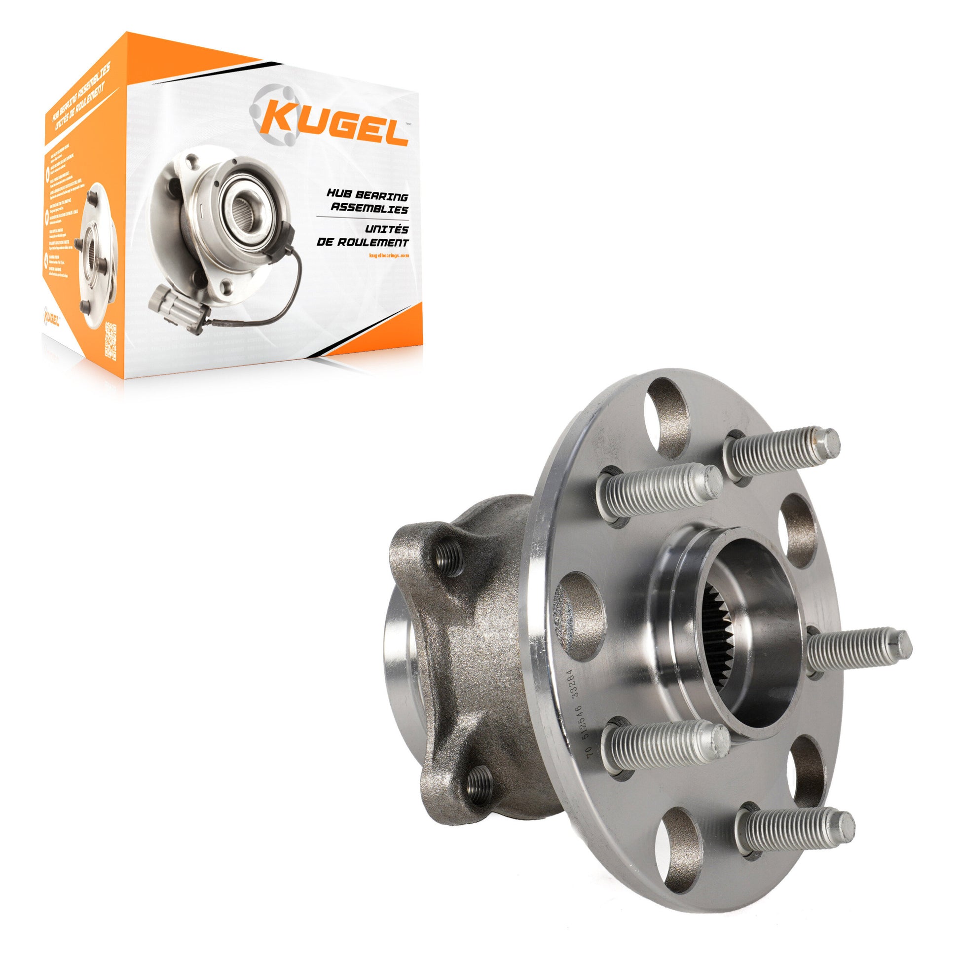 Kugel 70-512546 Wheel Bearing and Hub Assembly for 2013-2022 Lexus GS300, Lexus GS200t, Lexus IS200t - Rear