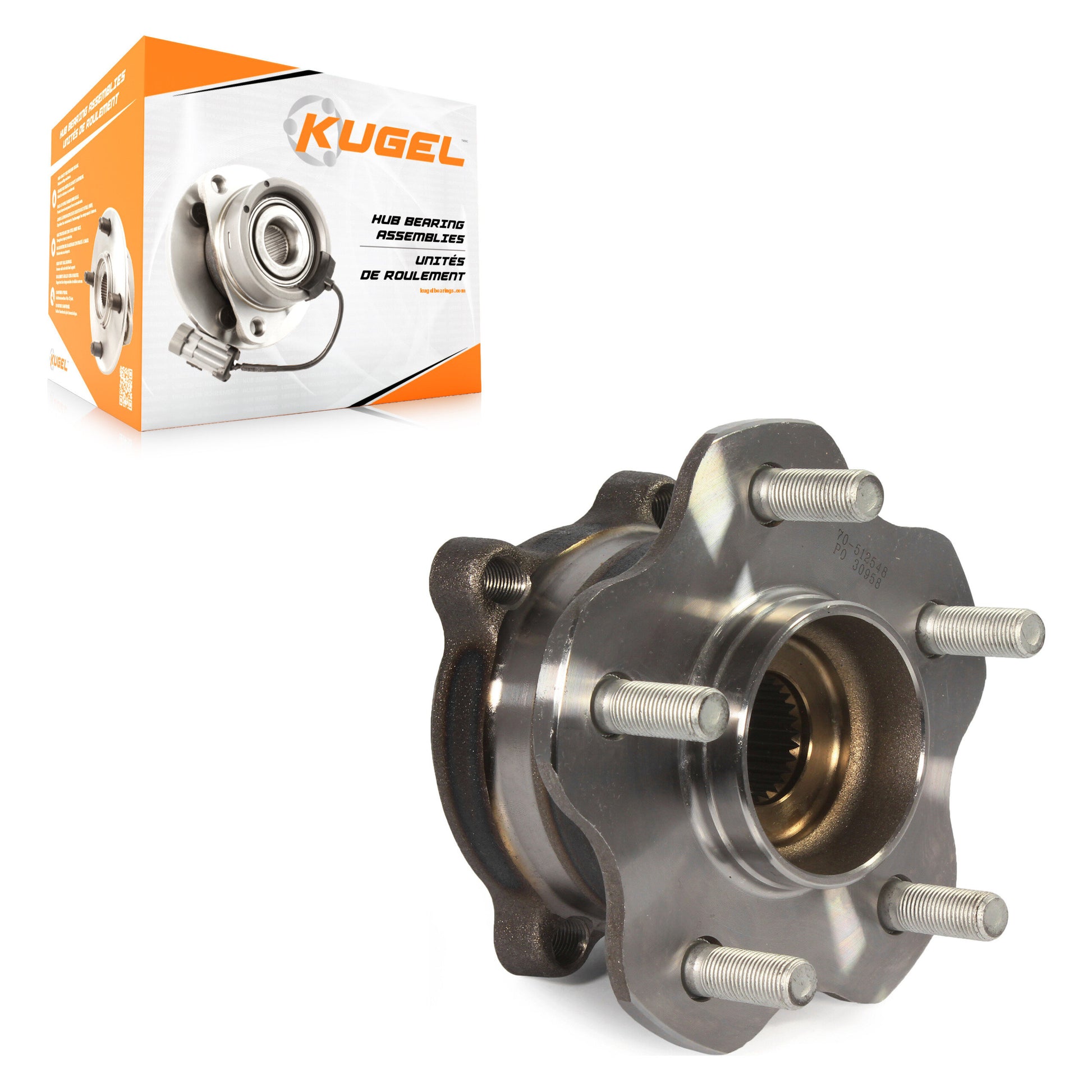 Kugel 70-512548 Wheel Bearing and Hub Assembly for 2006-2023 Nissan Pathfinder, Nissan Altima, INFINITI QX60 - Rear