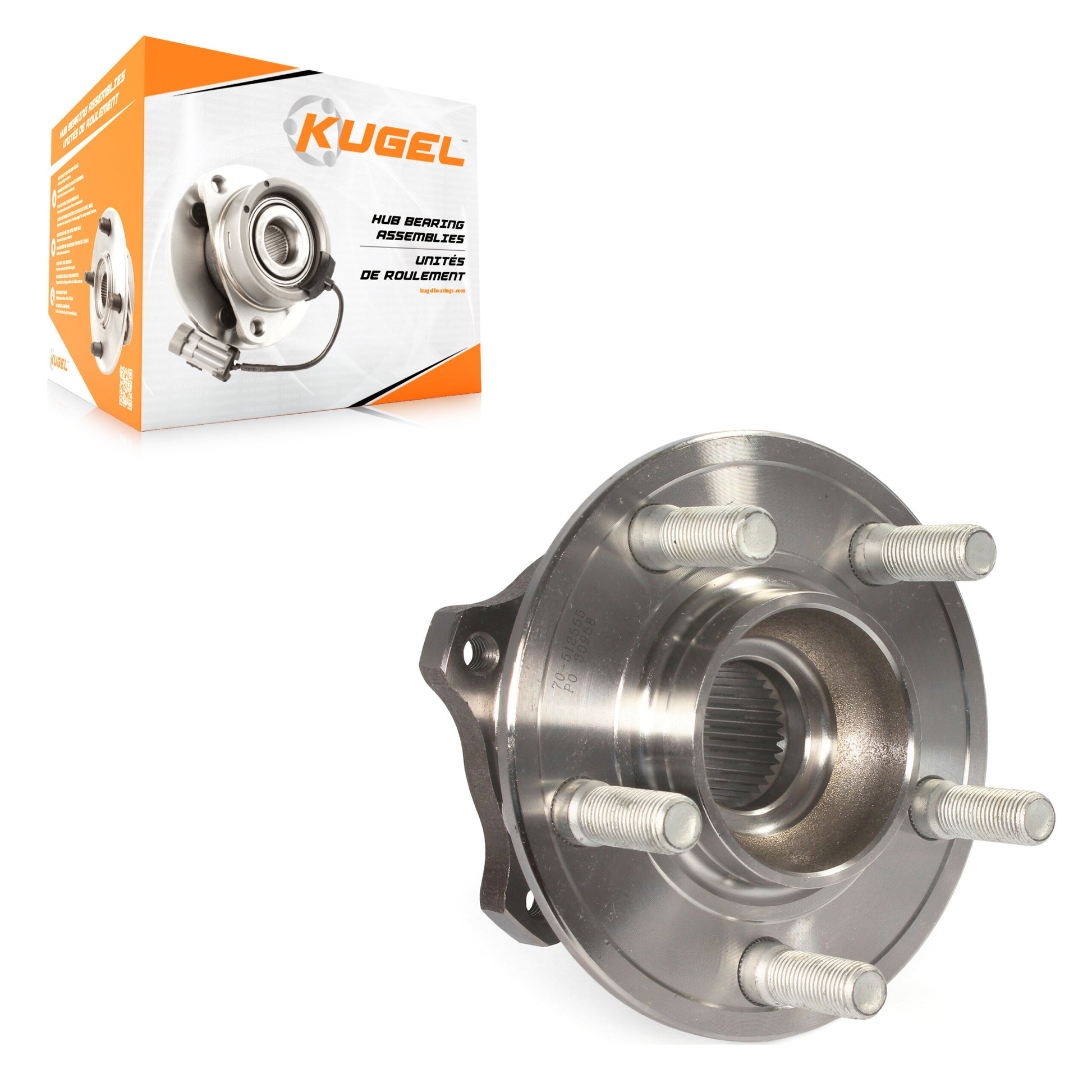 Kugel 70-512555 Wheel Bearing and Hub Assembly for 2015-2023 Chrysler 300, Dodge Challenger, Dodge Charger - Rear