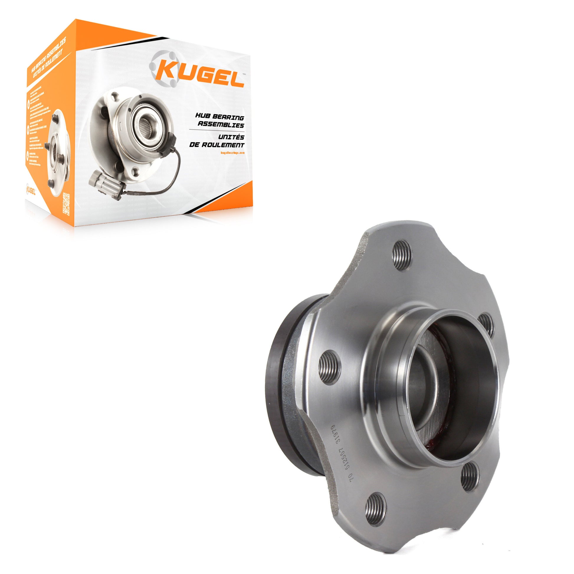 Kugel 70-512557 Wheel Bearing and Hub Assembly for 2009-2020 Audi A6, Audi A4, Audi A5 - Rear