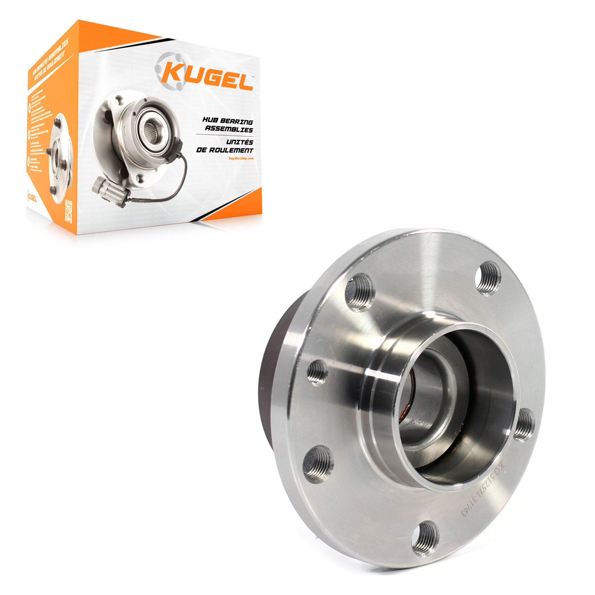Kugel 70-512571 Wheel Bearing and Hub Assembly for 2014-2020 Fiat 500L - Rear