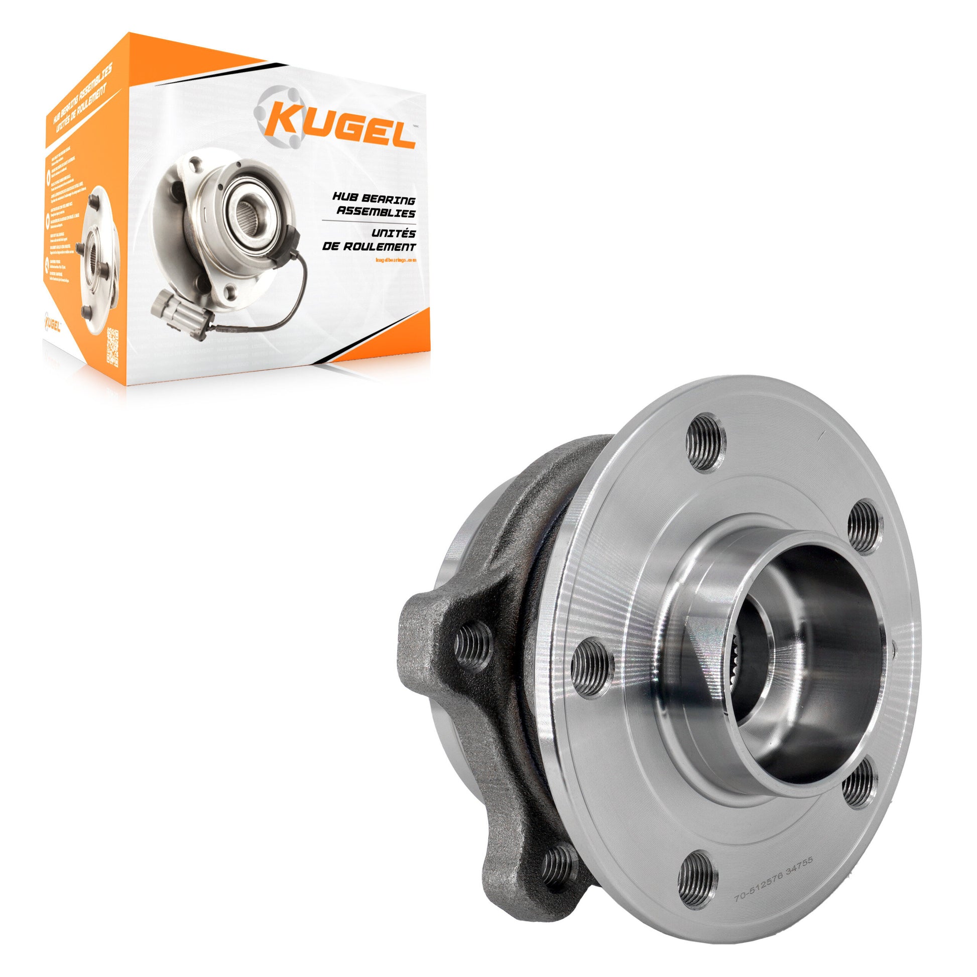 Kugel 70-512576 Wheel Bearing and Hub Assembly for 2016-2024 Volvo XC40 Recharge, Volvo C40 Recharge, Volvo XC60 - Front, Rear