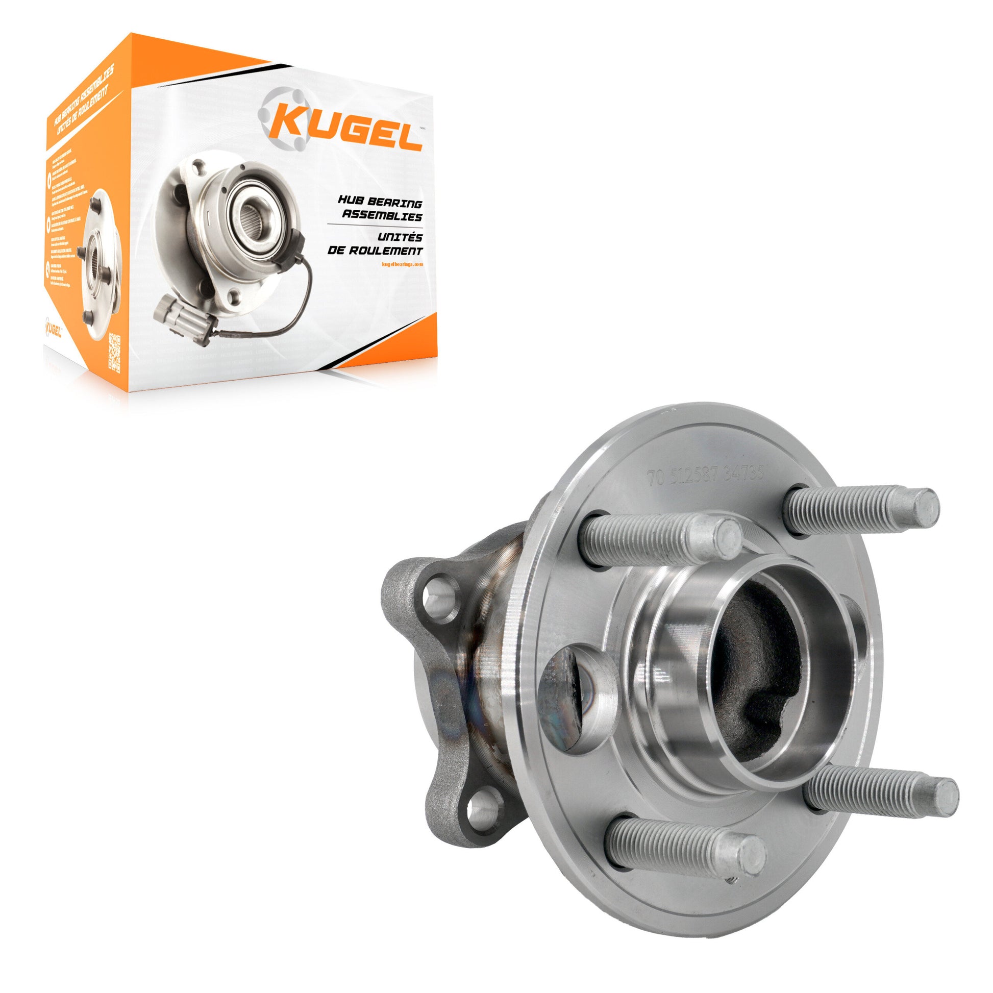 Kugel 70-512587 Wheel Bearing and Hub Assembly for 2016-2022 Chevrolet Spark - Rear