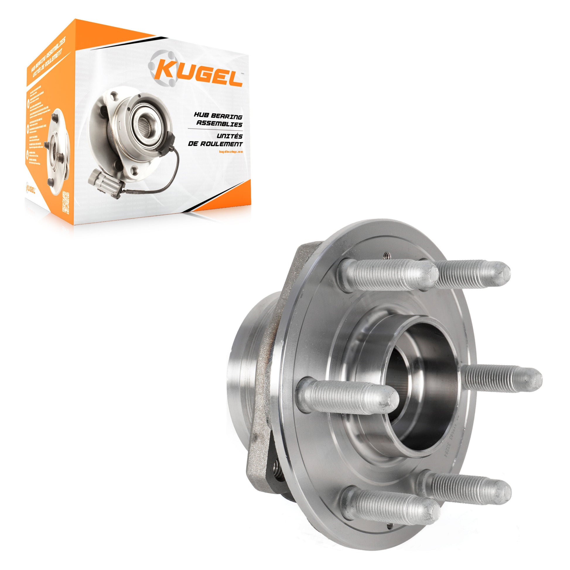 Kugel 70-512593 Wheel Bearing and Hub Assembly for 2017-2023 Chevrolet Blazer, GMC Acadia, Buick Enclave - Rear, Front