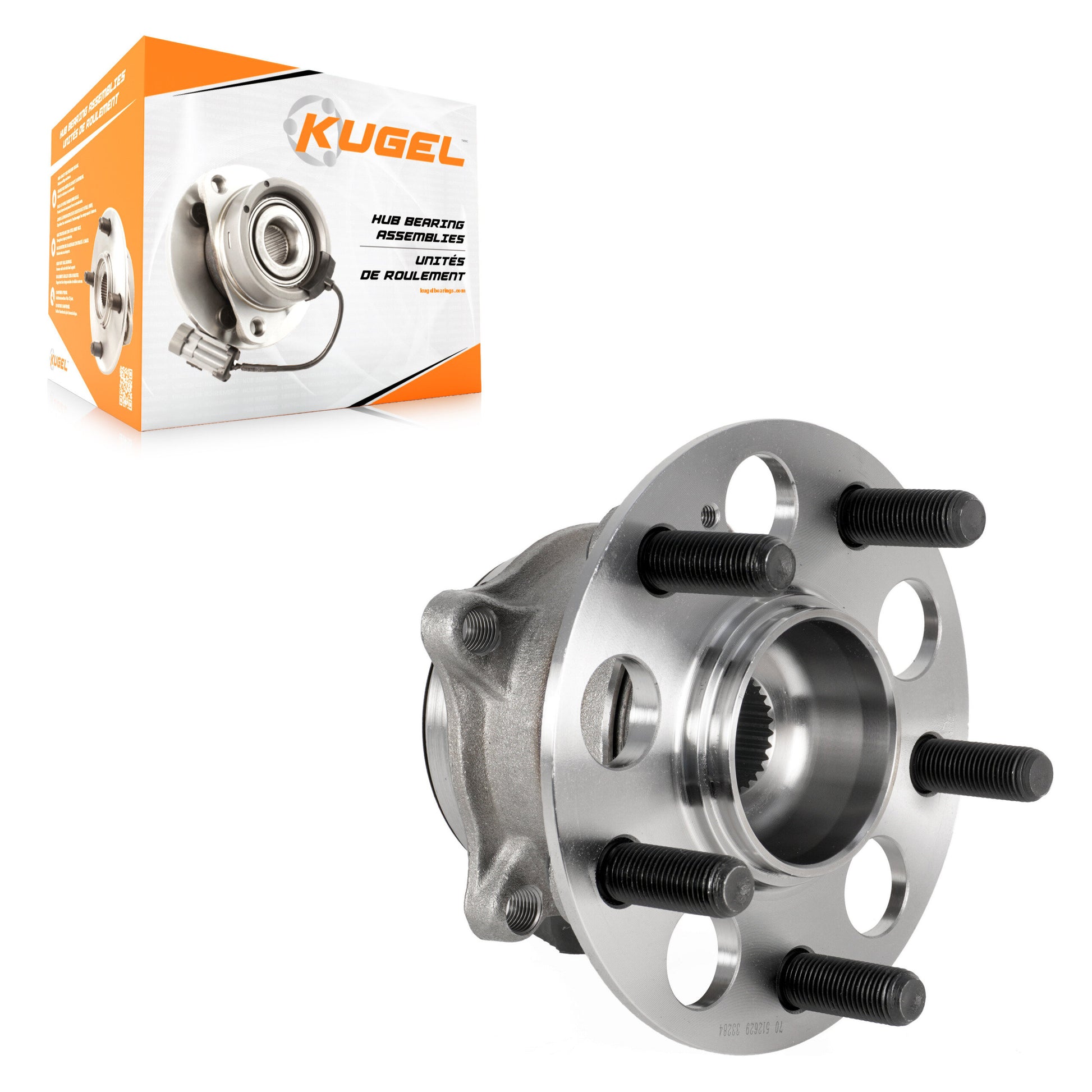 Kugel 70-512629 Wheel Bearing and Hub Assembly for 2016-2023 Honda Passport, Acura MDX, Honda Pilot - Rear