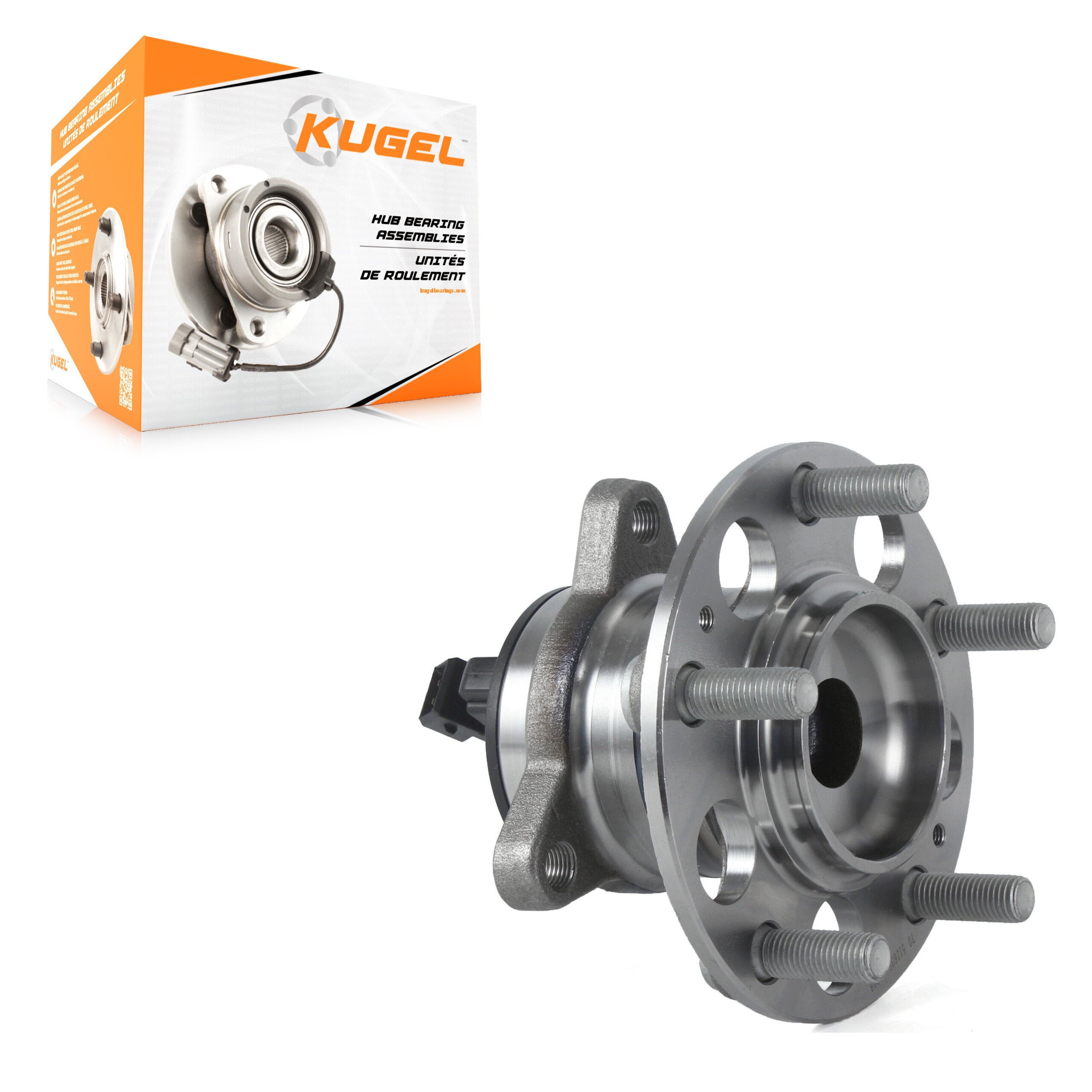 Kugel 70-512635 Wheel Bearing and Hub Assembly for 2017-2022 Hyundai Ioniq, Hyundai Elantra, Kia Niro - Rear