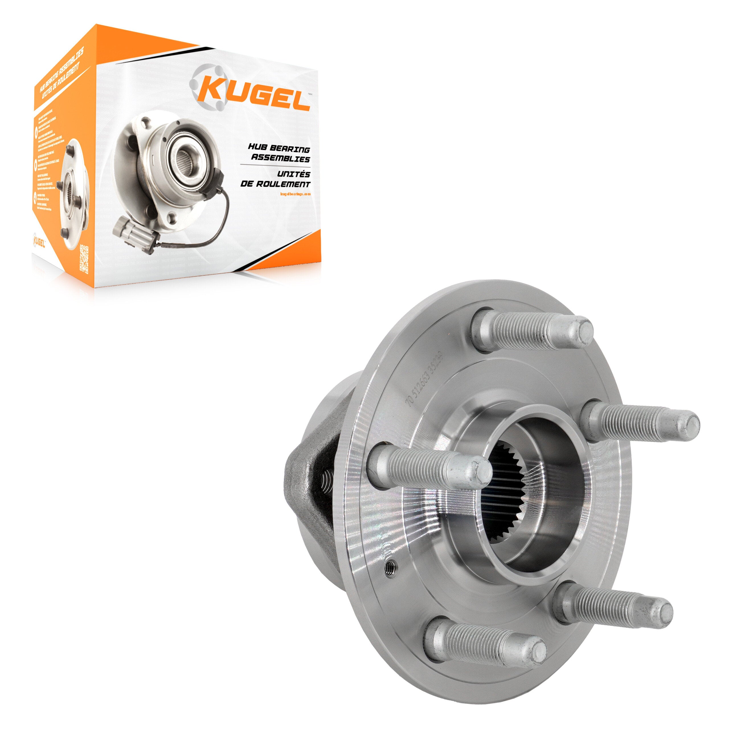 Kugel 70-512663 Wheel Bearing and Hub Assembly for 2010-2022 Buick Envision, Cadillac CT6, Cadillac CTS - Front, Rear
