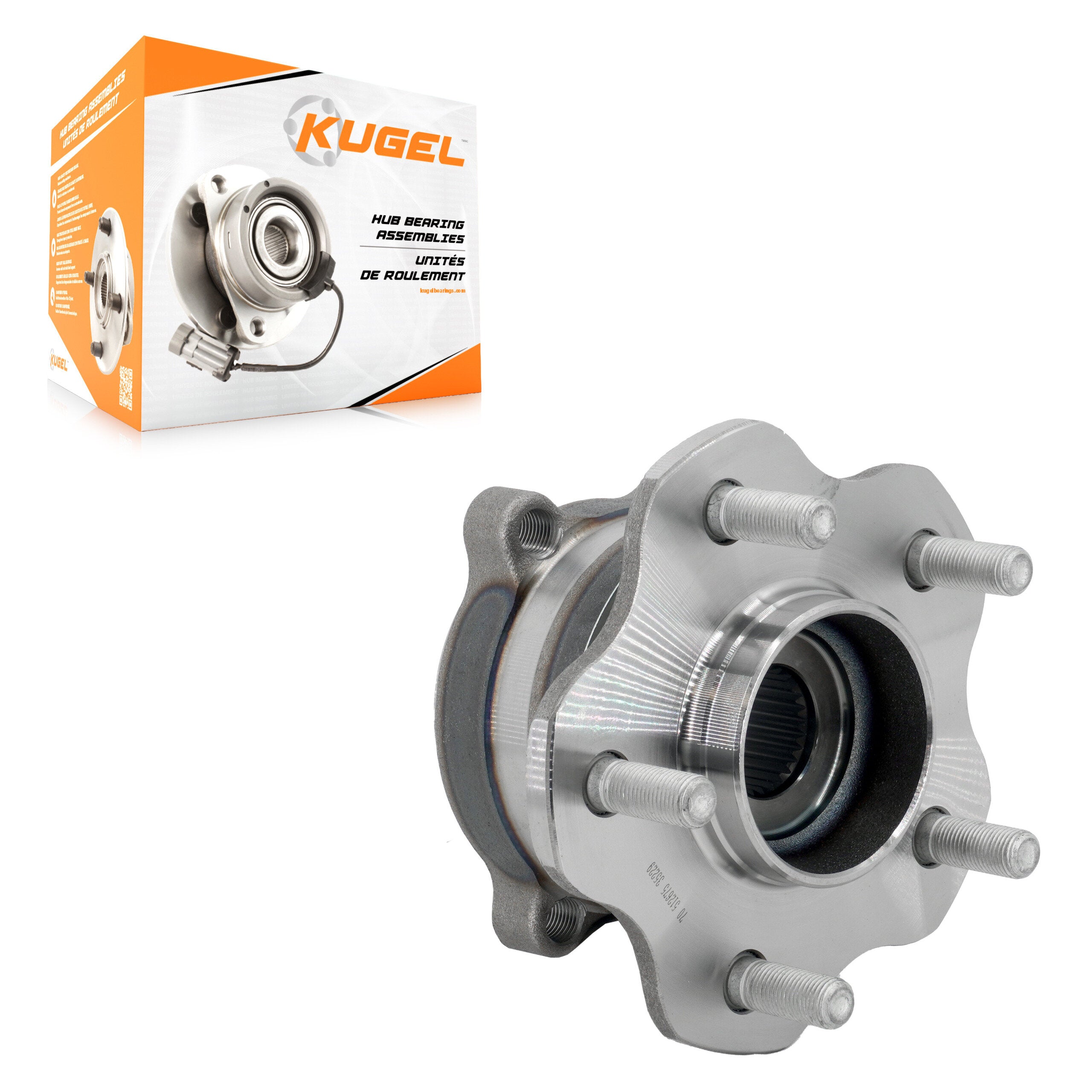 Kugel 70-512675 Wheel Bearing and Hub Assembly for 2022-2023 INFINITI QX60, Nissan Pathfinder - Rear
