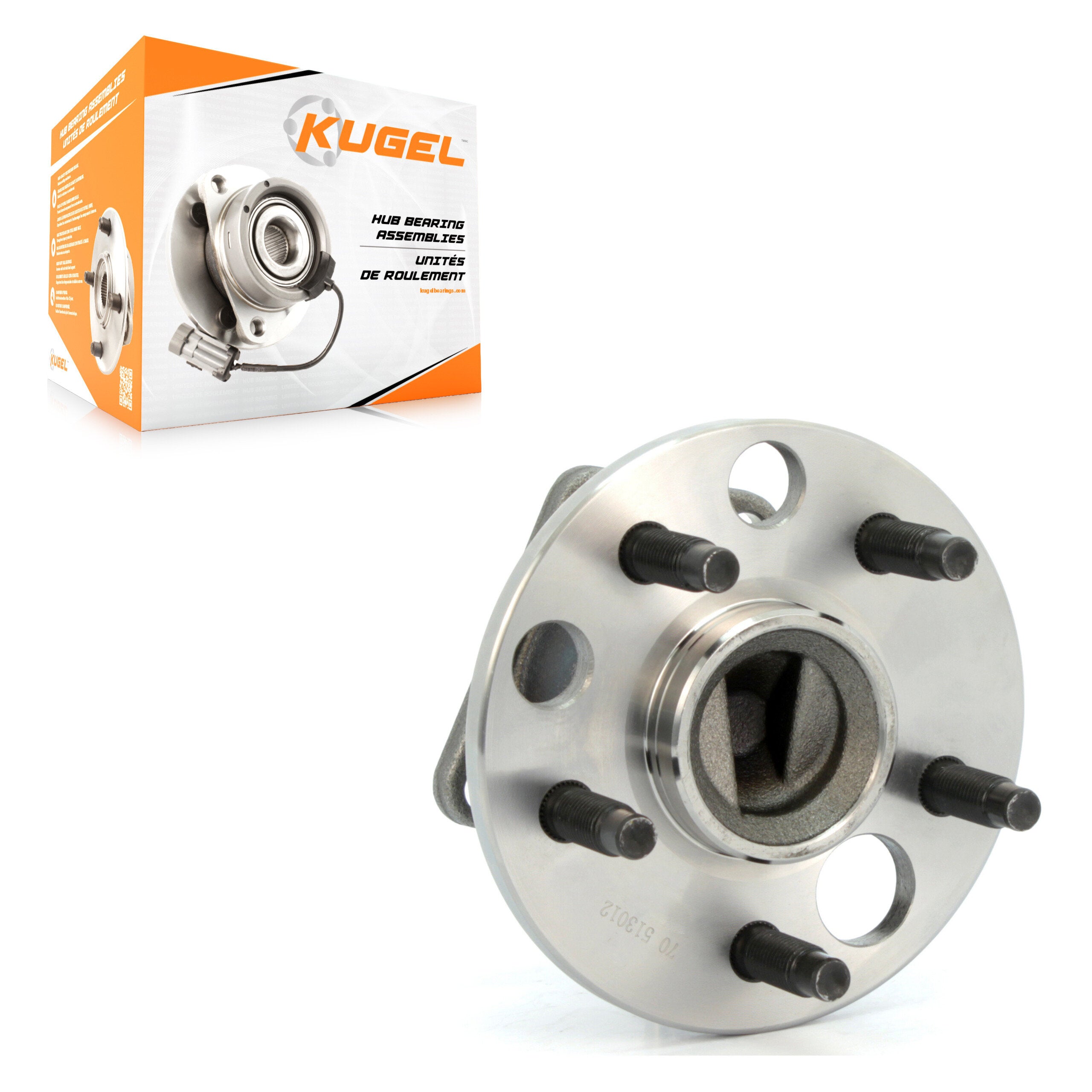 Kugel 70-513012 Wheel Bearing and Hub Assembly for 1980-2005 Chevrolet Cavalier, Pontiac Sunfire, Buick Skylark - Rear