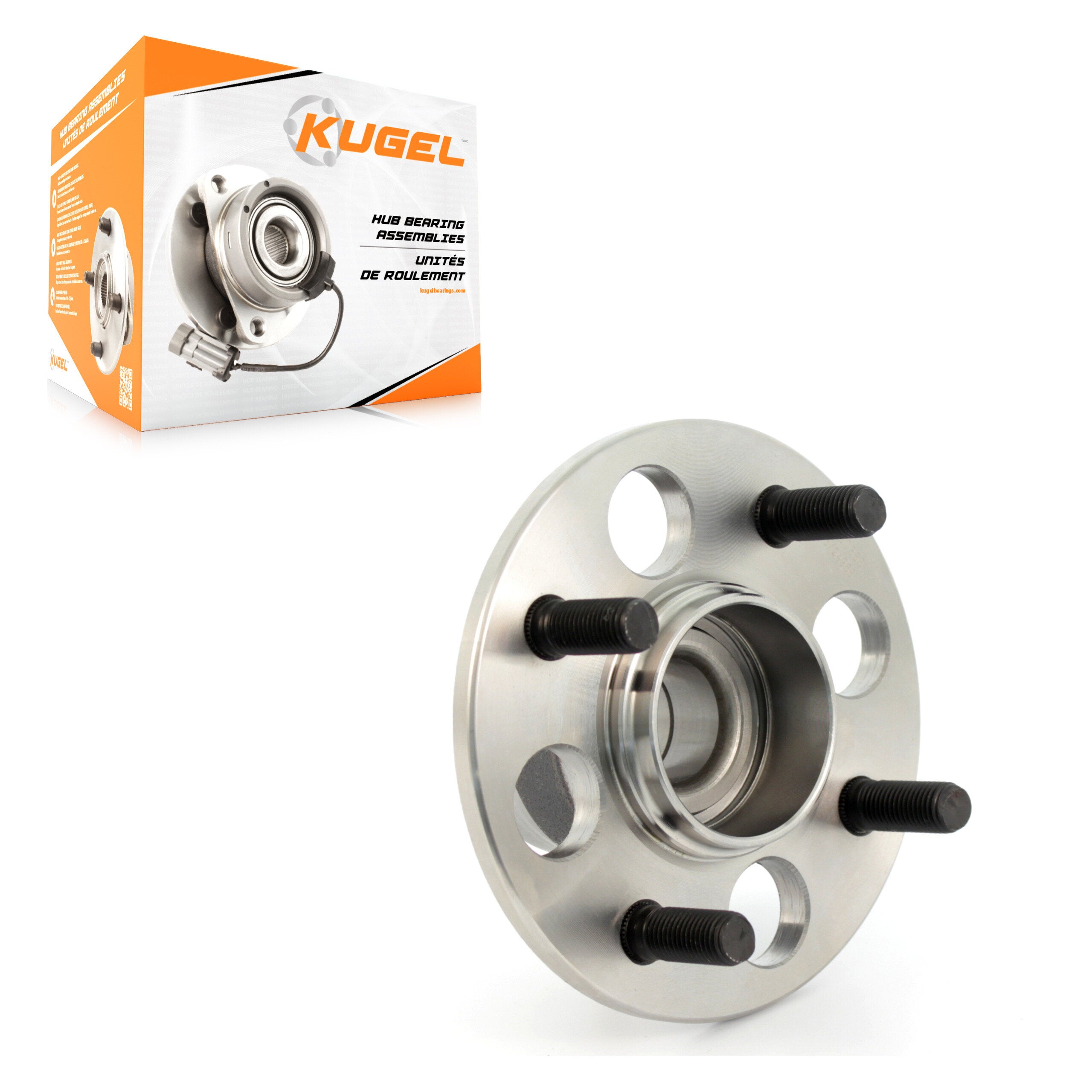 Kugel 70-513035 Wheel Bearing and Hub Assembly for 1985-2000 Acura EL, Honda Civic, Honda Civic del Sol - Rear