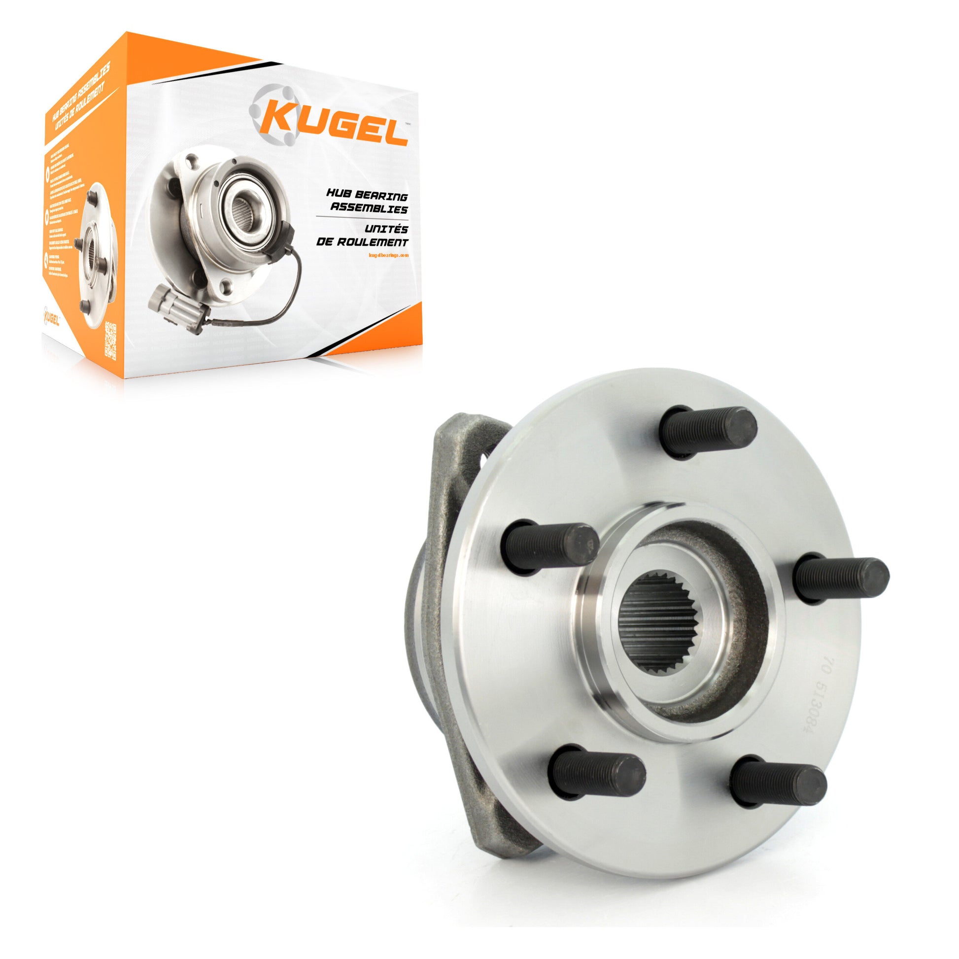 Kugel 70-513084 Wheel Bearing and Hub Assembly for 1989-1999 Jeep Cherokee, Jeep Wrangler, Jeep TJ - Front