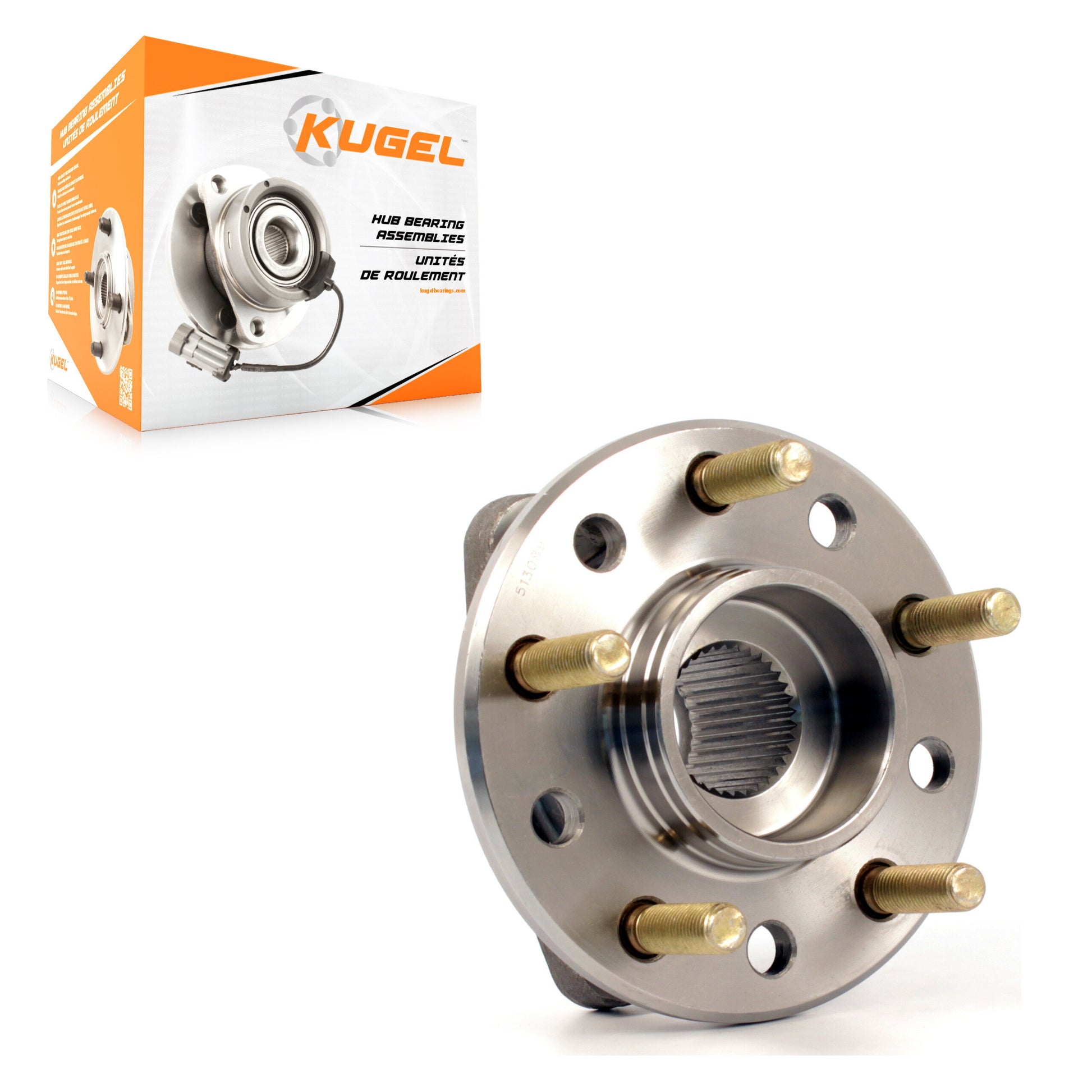 Kugel 70-513089 Wheel Bearing and Hub Assembly for 1993-2004 Chrysler Prowler, Chrysler 300M, Chrysler LHS - Rear, Front