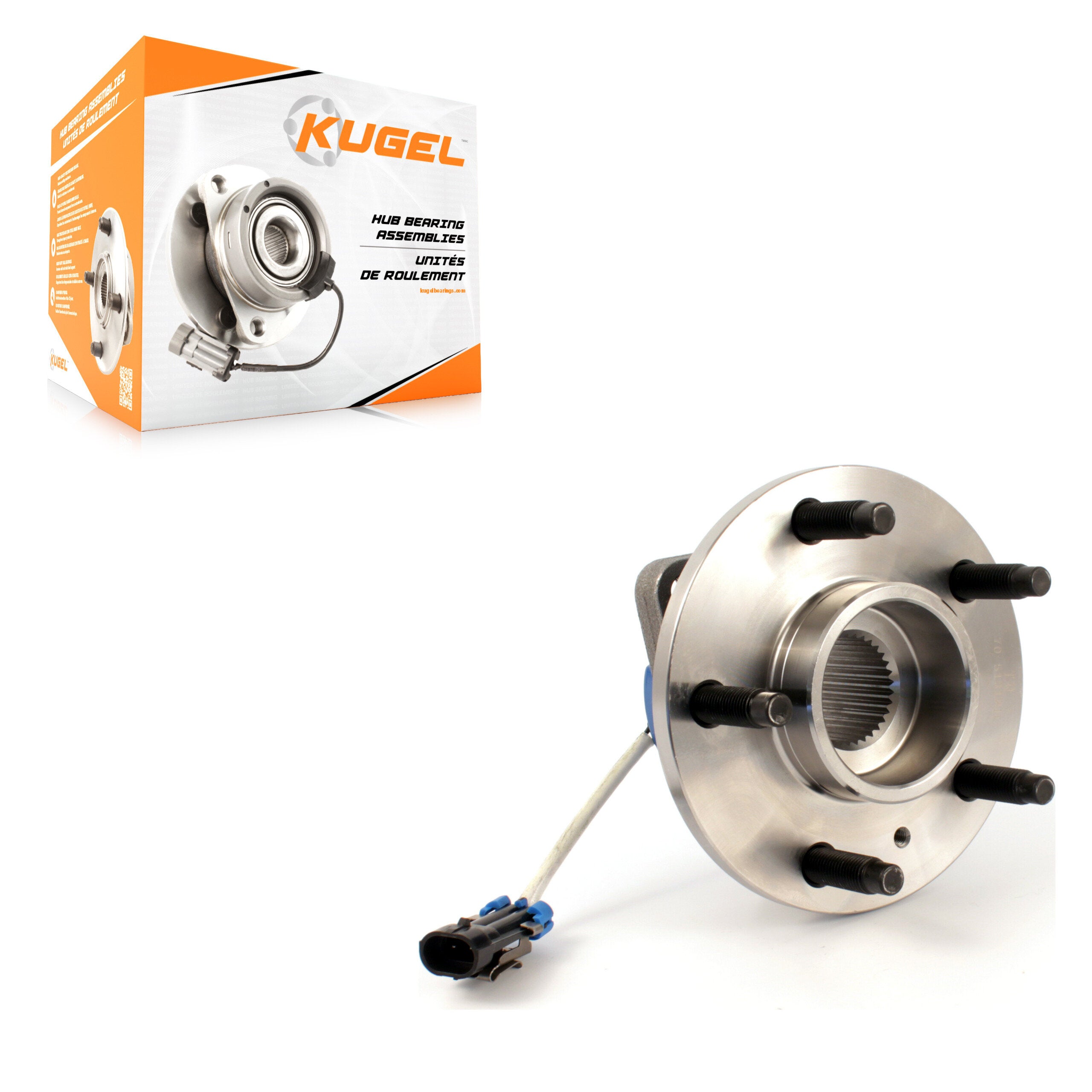 Kugel 70-513121 Wheel Bearing and Hub Assembly for 1997-2016 Chevrolet Impala Limited, Chevrolet Impala, Buick Rendezvous - Front, Rear