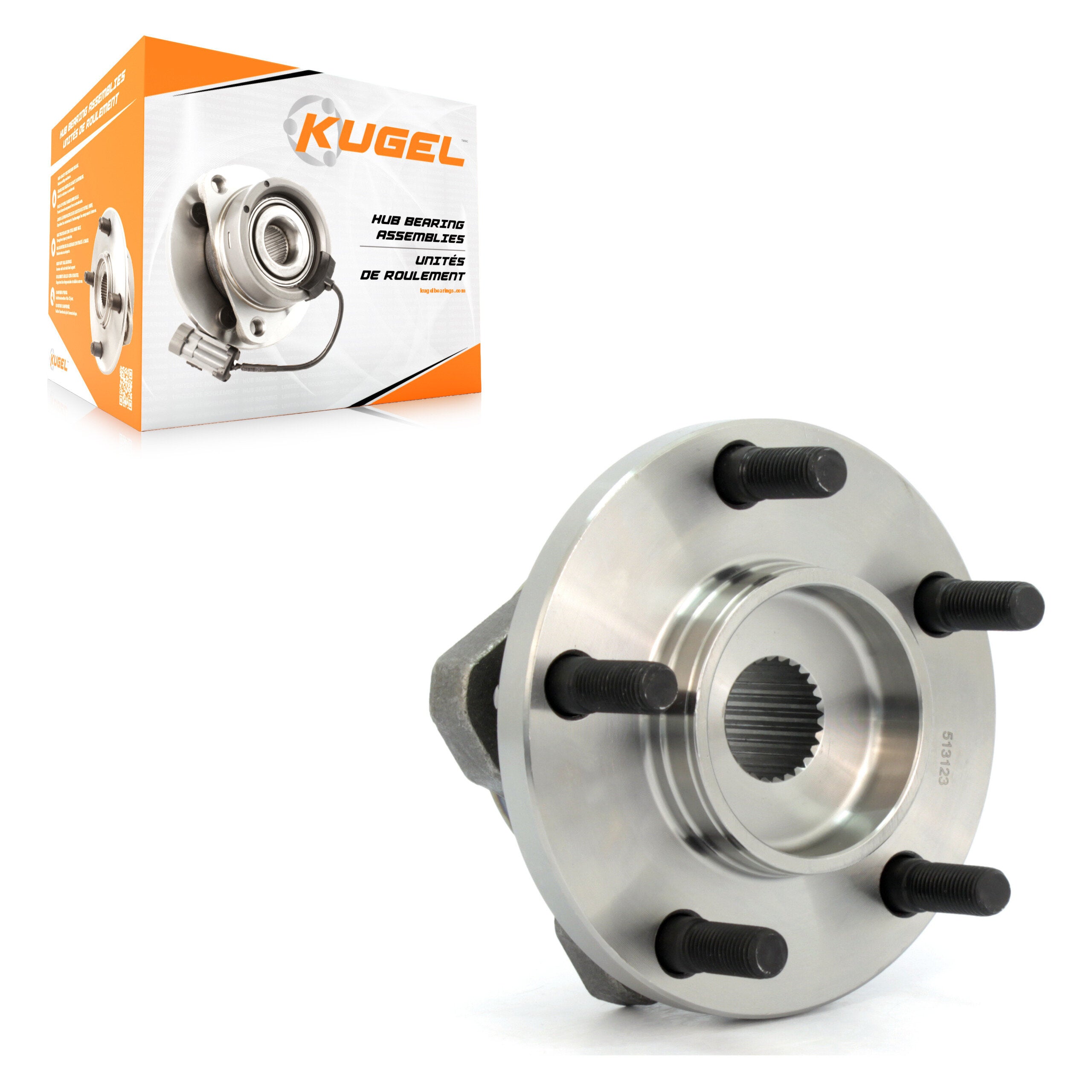 Kugel 70-513123 Wheel Bearing and Hub Assembly for 1996-2007 Chrysler Prowler, Chrysler Town & Country, Chrysler Voyager - Front