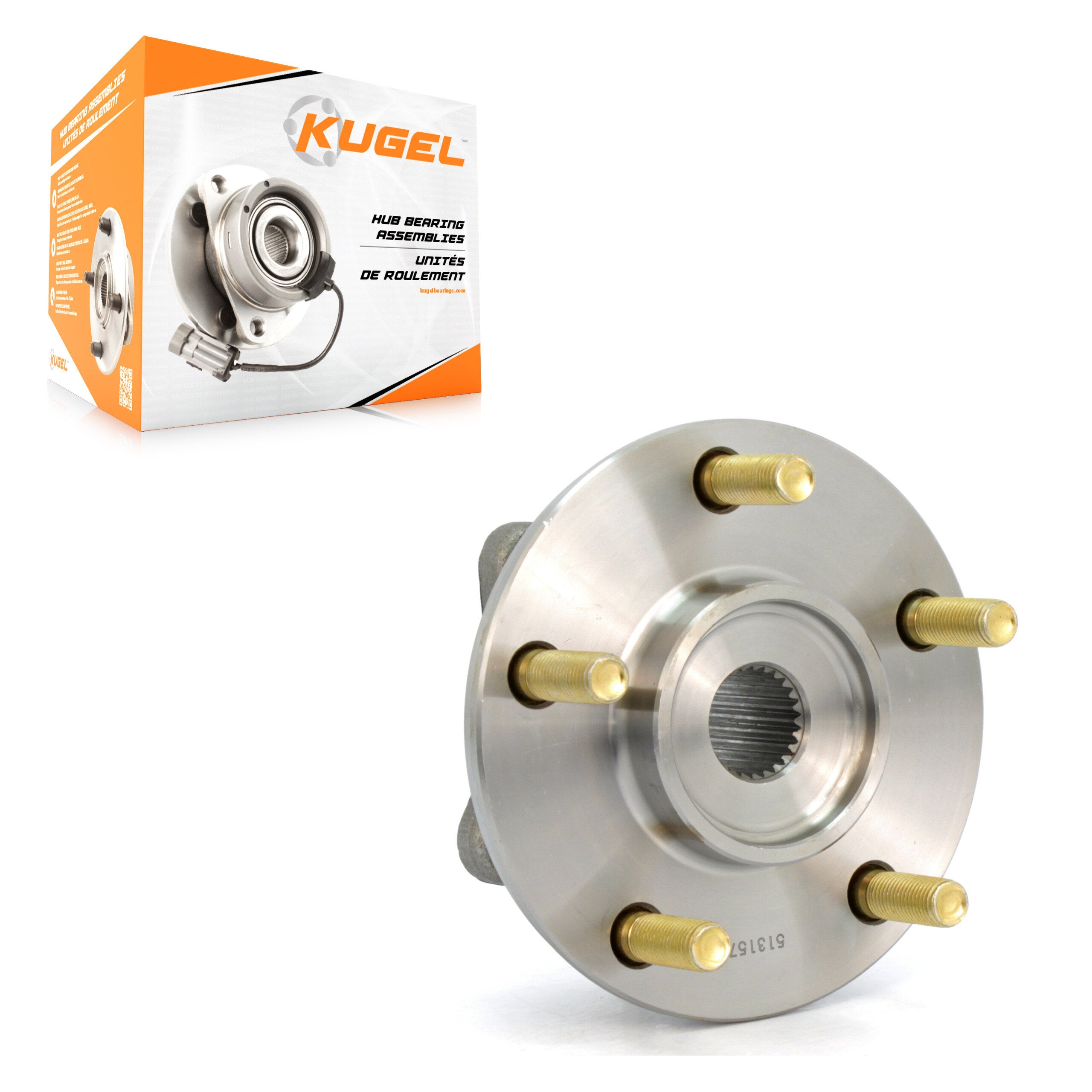 Kugel 70-513157 Wheel Bearing and Hub Assembly for 1995-2009 Mitsubishi Eclipse, Mitsubishi Galant, Dodge Stratus - Front