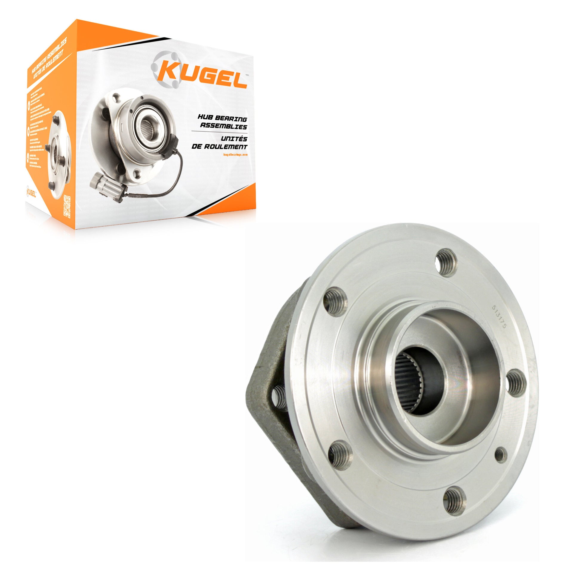 Kugel 70-513175 Wheel Bearing and Hub Assembly for 1999-2004 Volvo C70, Volvo S70, Volvo V70 - Front