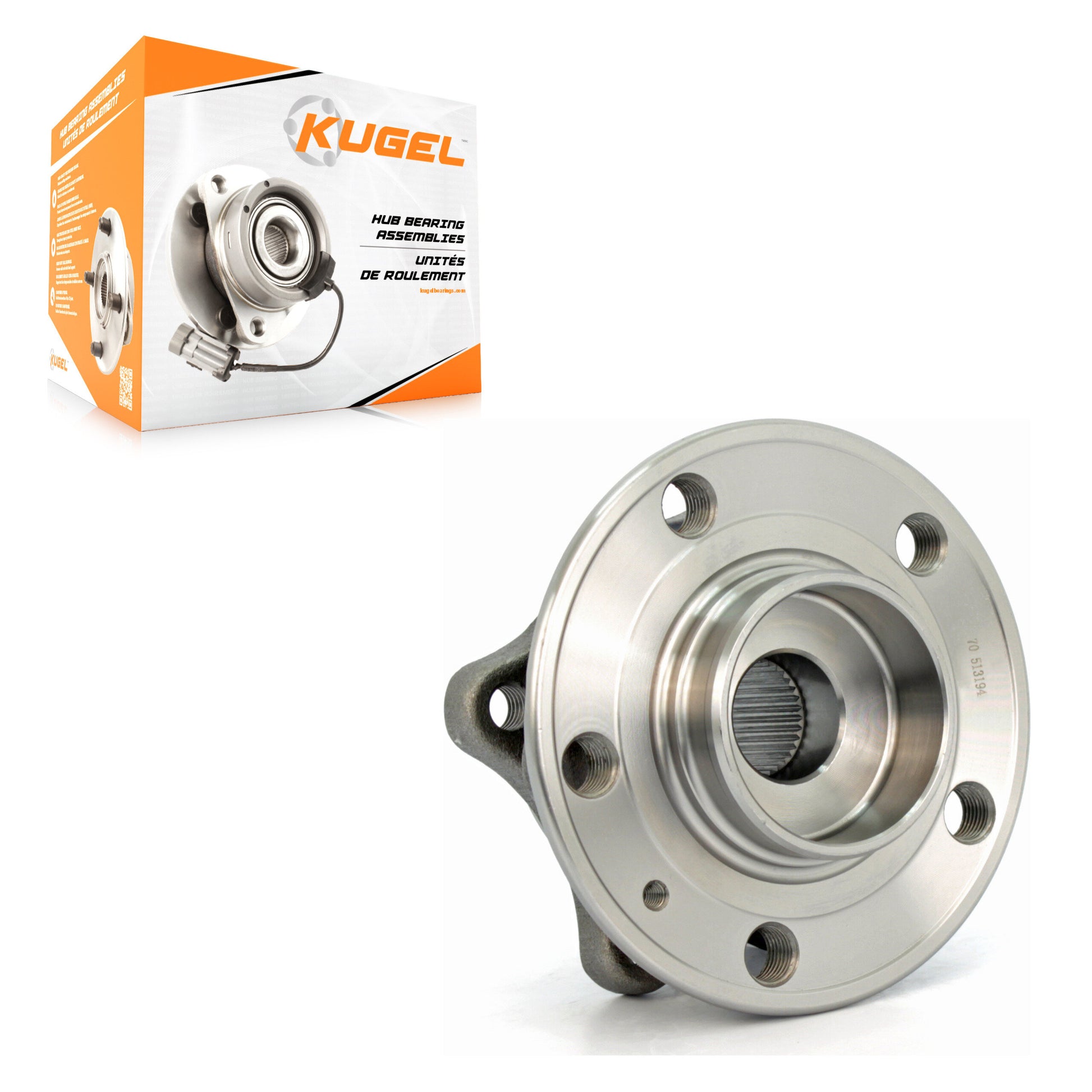 Kugel 70-513194 Wheel Bearing and Hub Assembly for 1999-2009 Volvo XC70, Volvo S60, Volvo V70 - Front