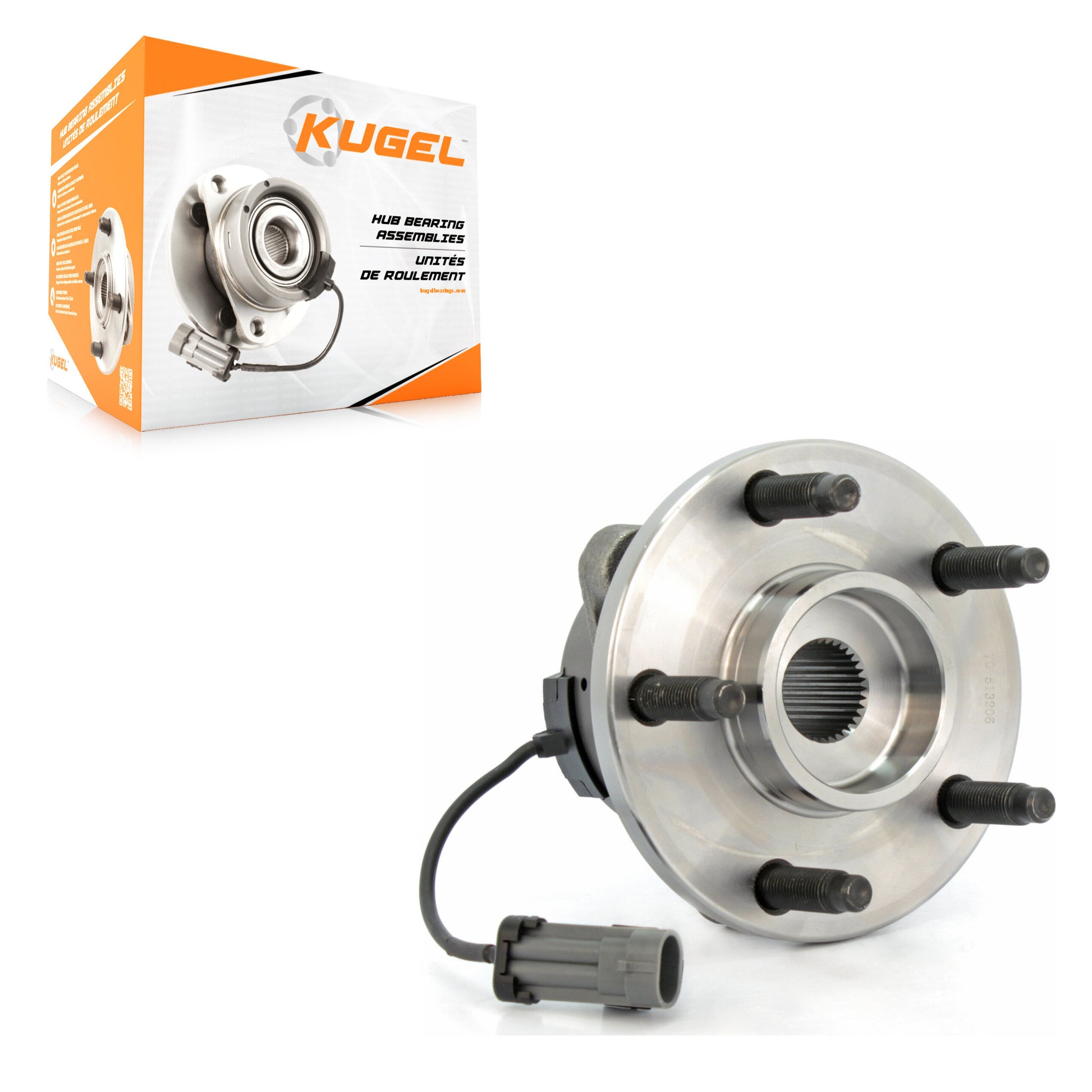Kugel 70-513206 Wheel Bearing and Hub Assembly for 2003-2011 Chevrolet HHR, Chevrolet Cobalt, Pontiac G5 - Front